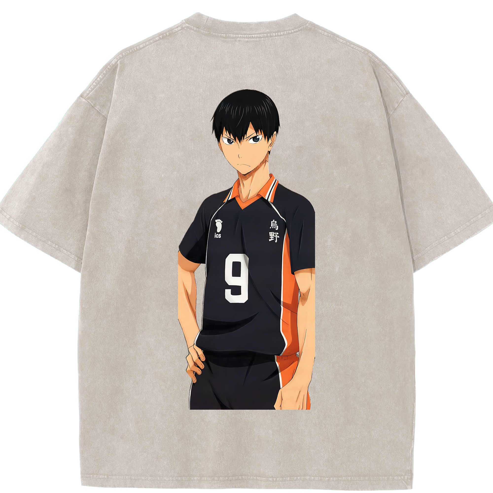 （画像用） ハイキュー!! Haikyu!! 綿100% ヴィンテージ風 半袖Tシャツ（背面プリント）