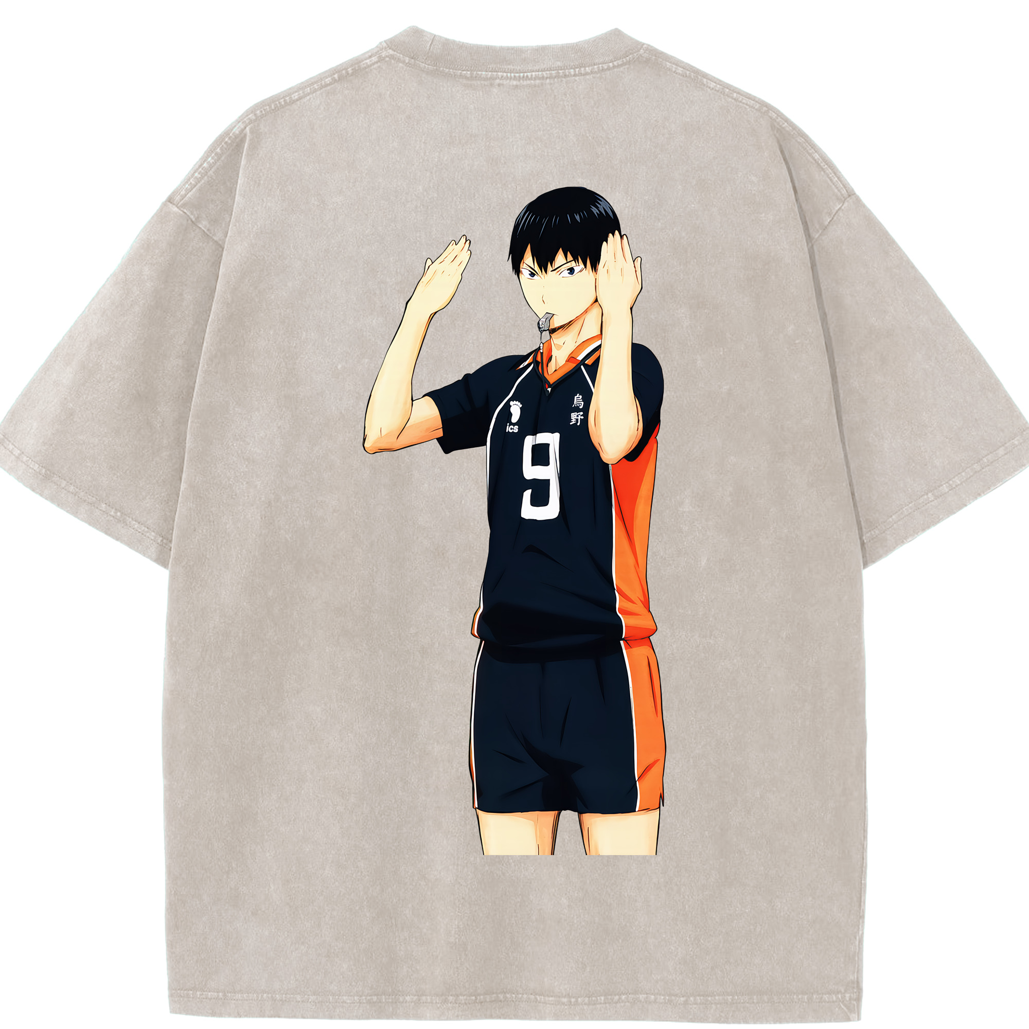 （画像用） ハイキュー!! Haikyu!! 綿100% ヴィンテージ風 半袖Tシャツ（背面プリント）