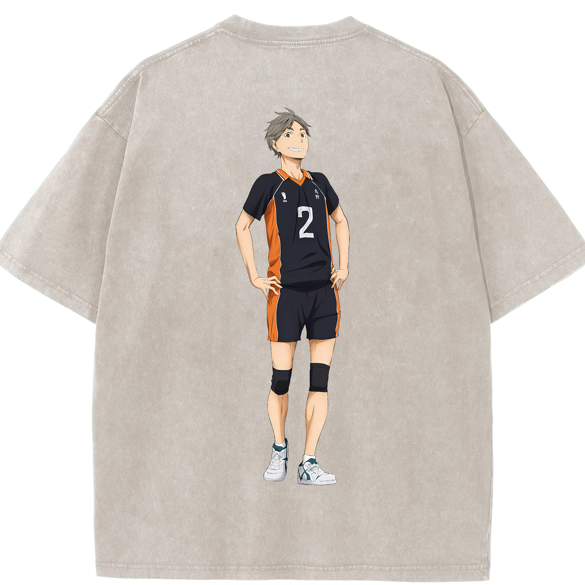 （画像用） ハイキュー!! Haikyu!! 綿100% ヴィンテージ風 半袖Tシャツ（背面プリント）