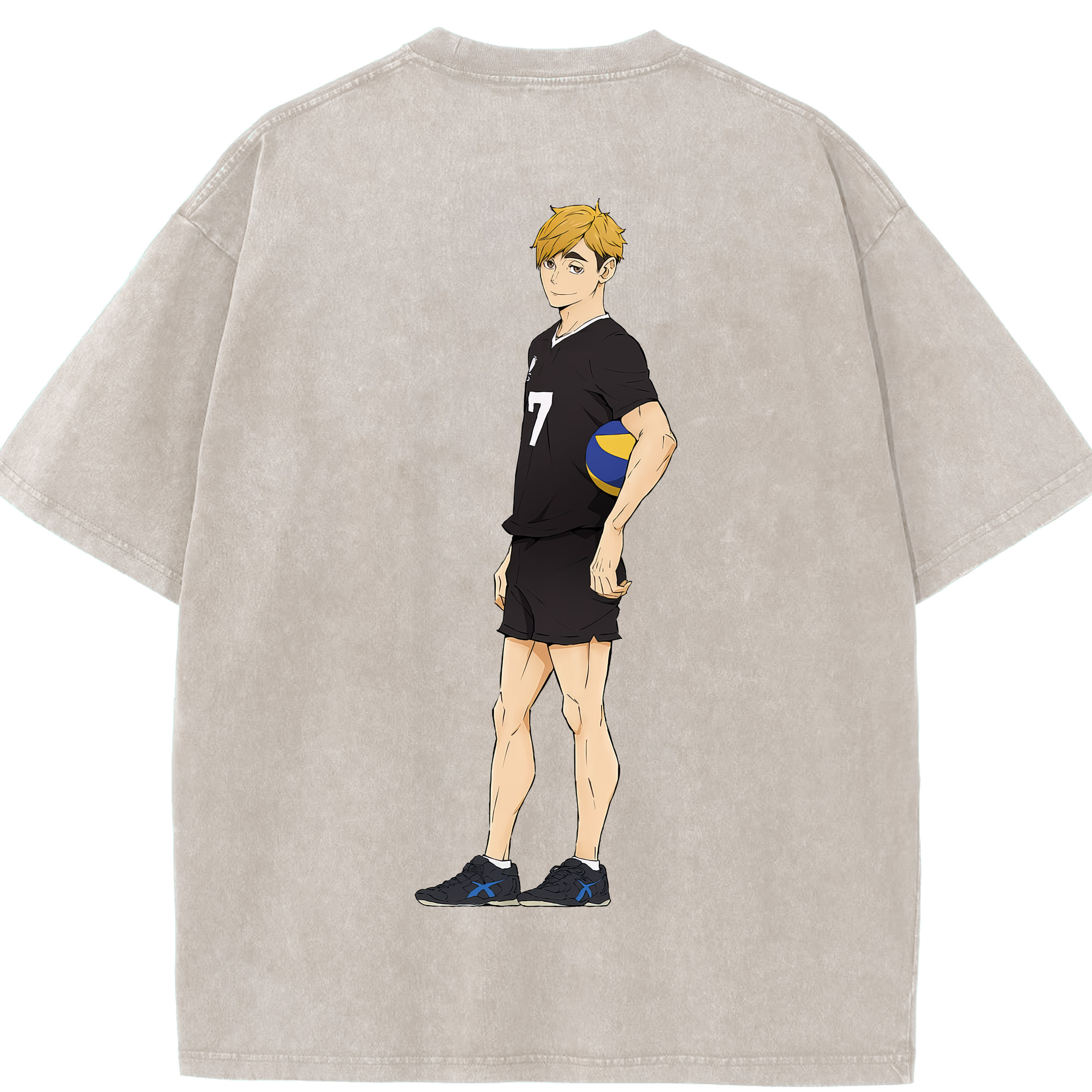 （画像用） ハイキュー!! Haikyu!! 綿100% ヴィンテージ風 半袖Tシャツ（背面プリント）