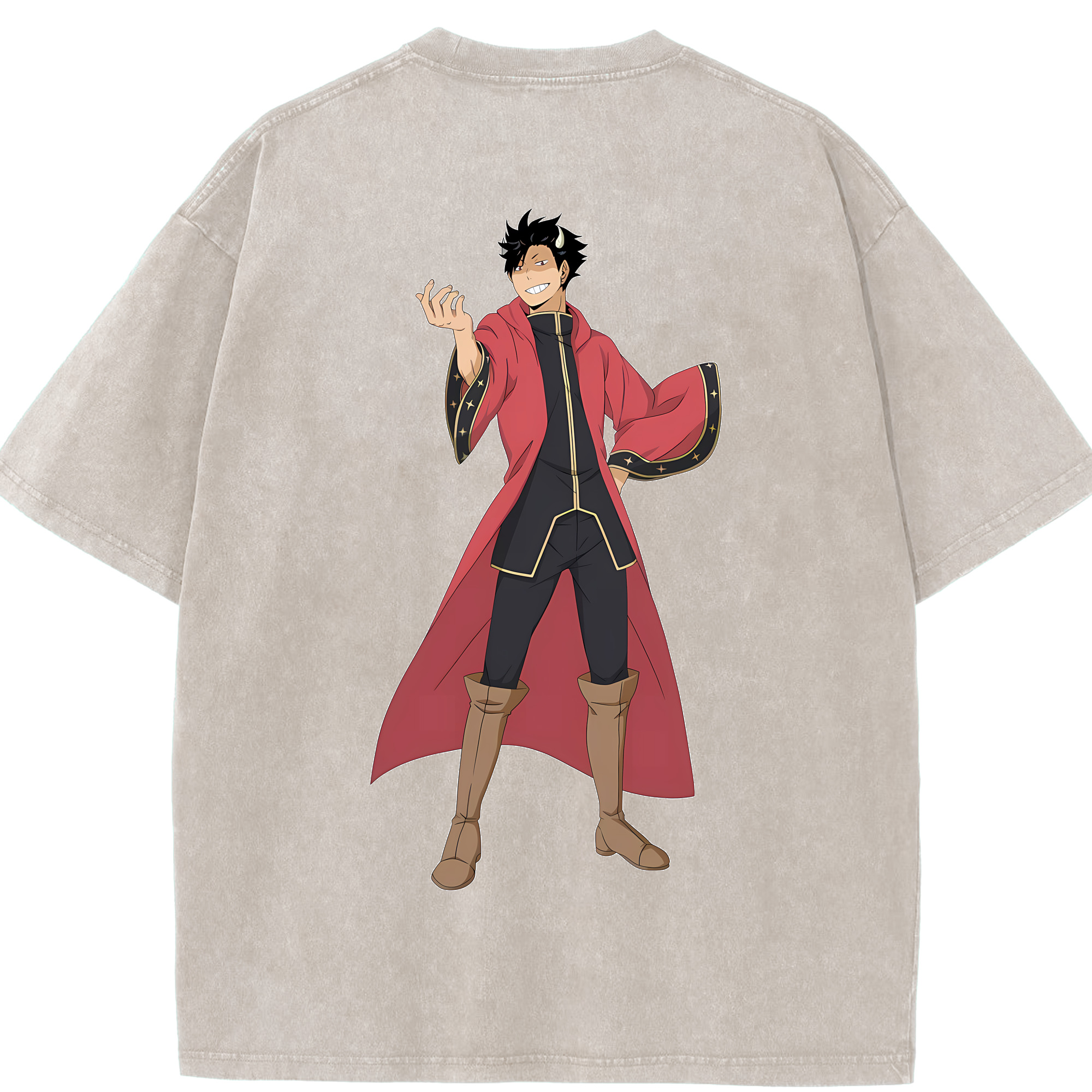 （画像用） ハイキュー!! Haikyu!! 綿100% ヴィンテージ風 半袖Tシャツ（背面プリント）