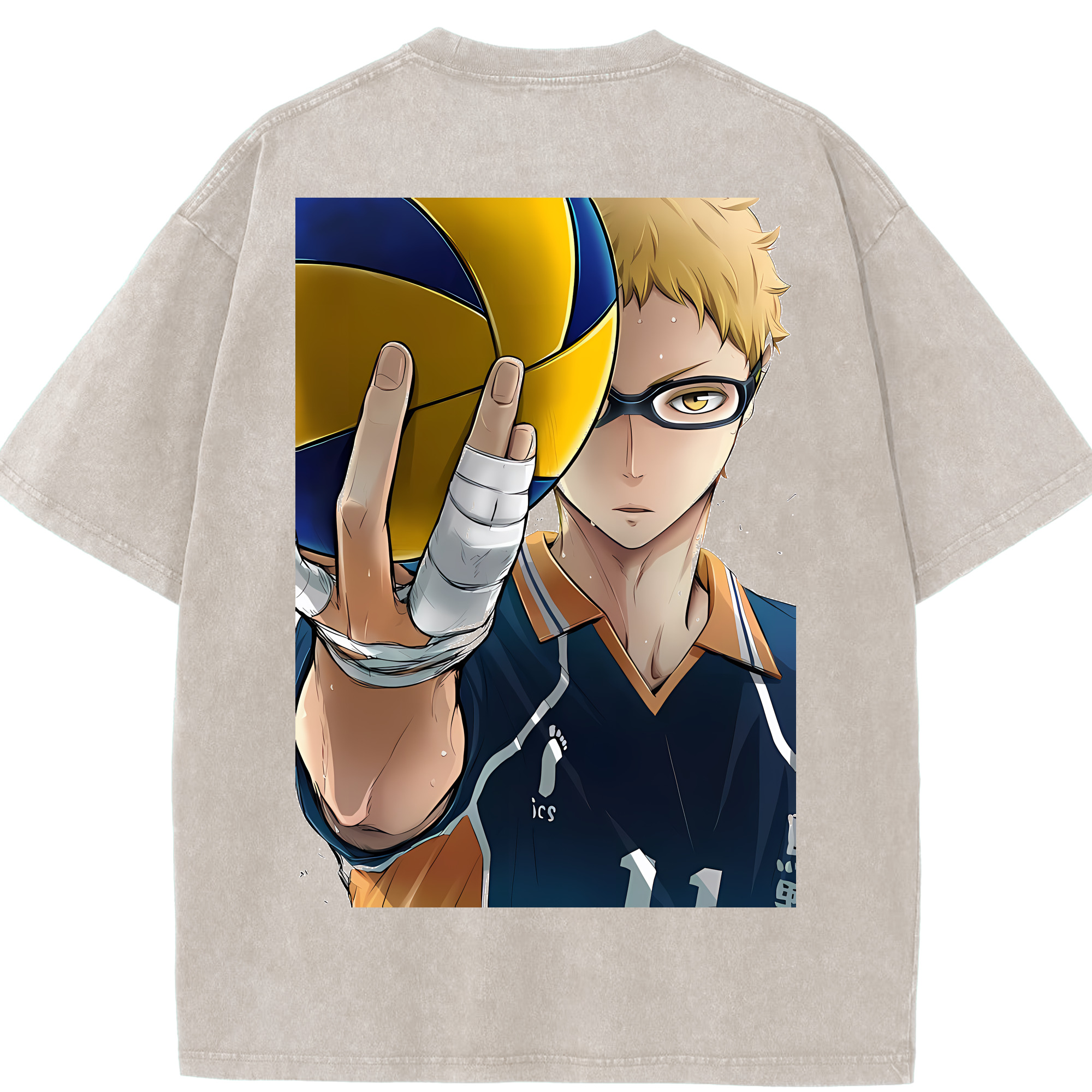 （画像用） ハイキュー!! Haikyu!! 綿100% ヴィンテージ風 半袖Tシャツ（背面プリント）