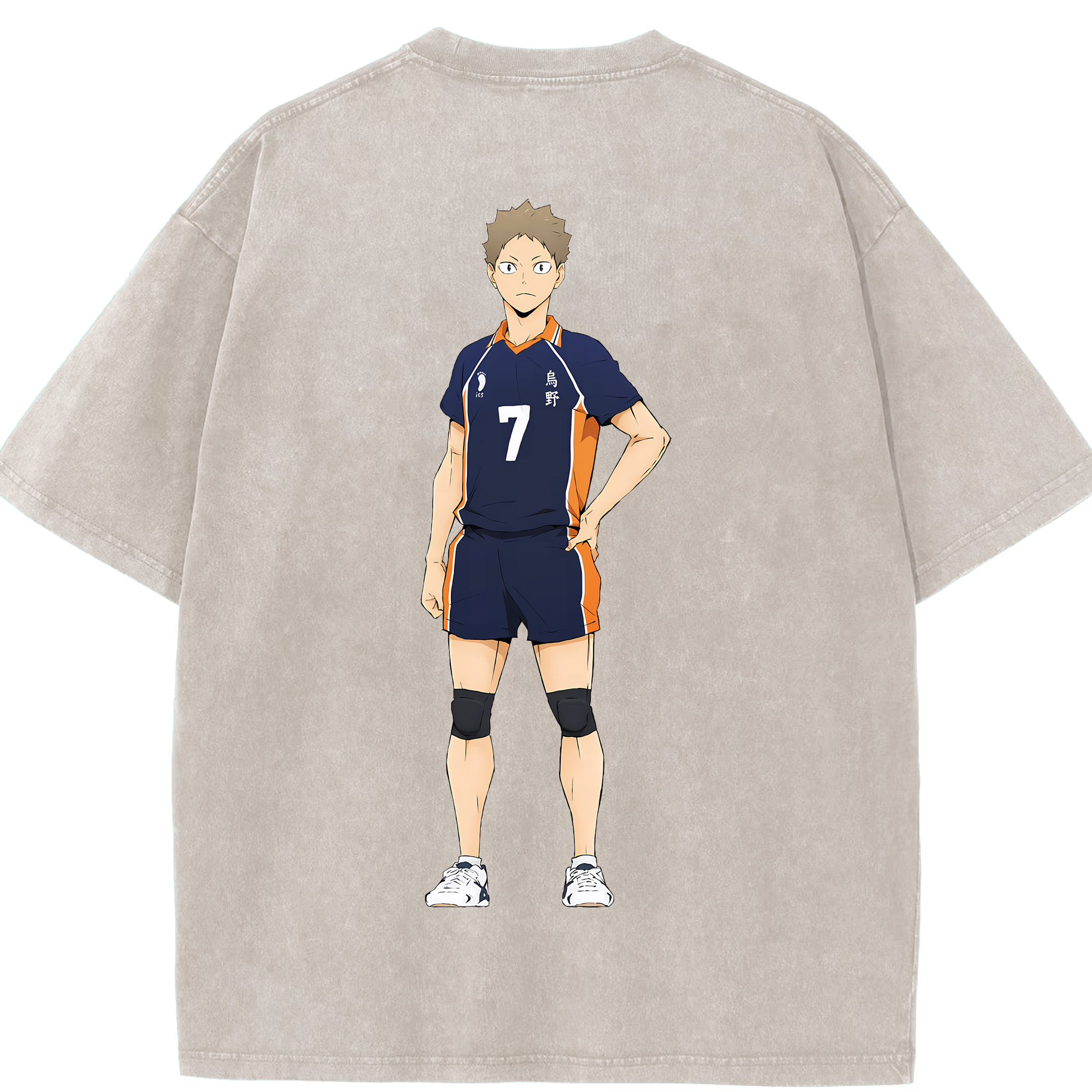 （画像用） ハイキュー!! Haikyu!! 綿100% ヴィンテージ風 半袖Tシャツ（背面プリント）