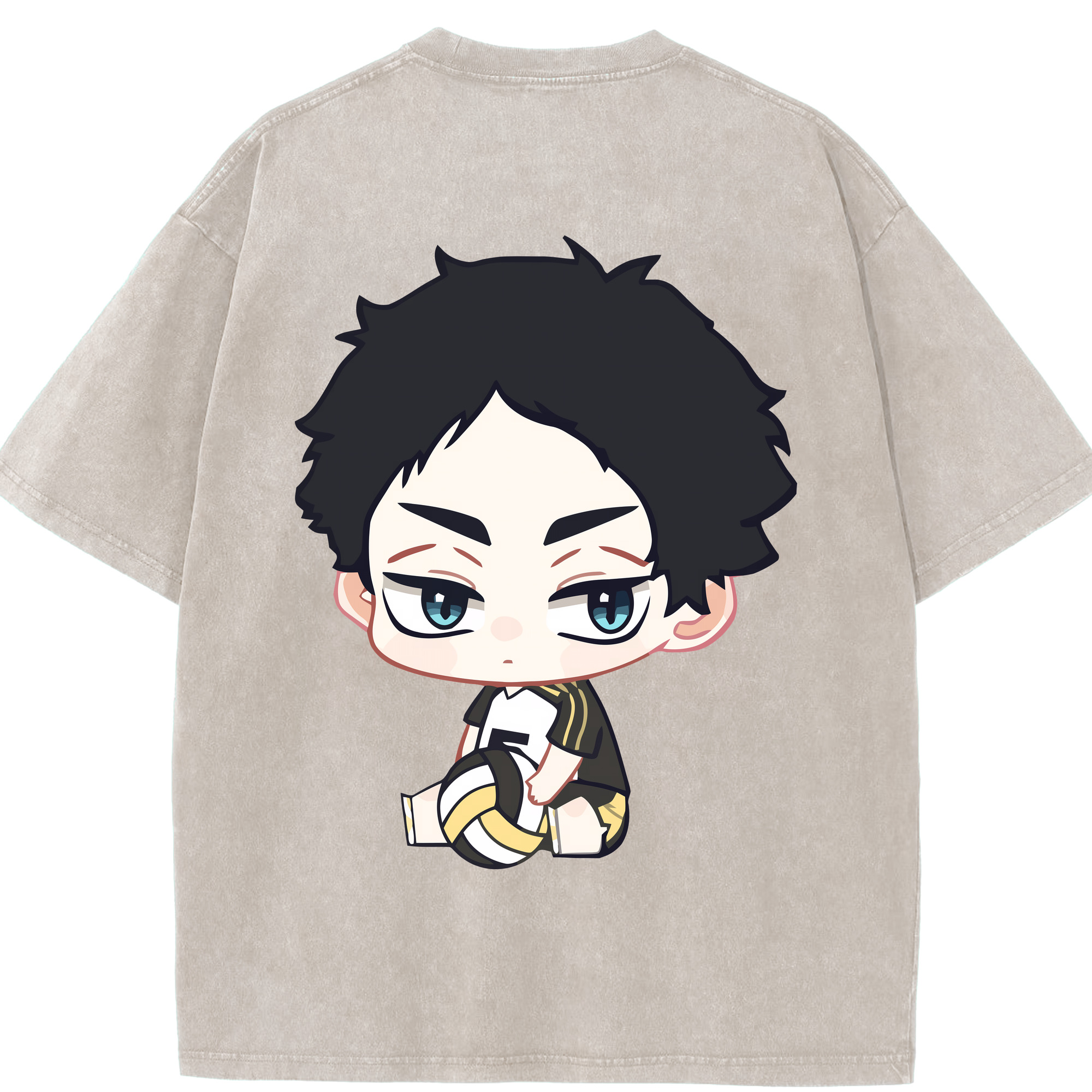 （画像用） ハイキュー!! Haikyu!! 綿100% ヴィンテージ風 半袖Tシャツ（背面プリント）