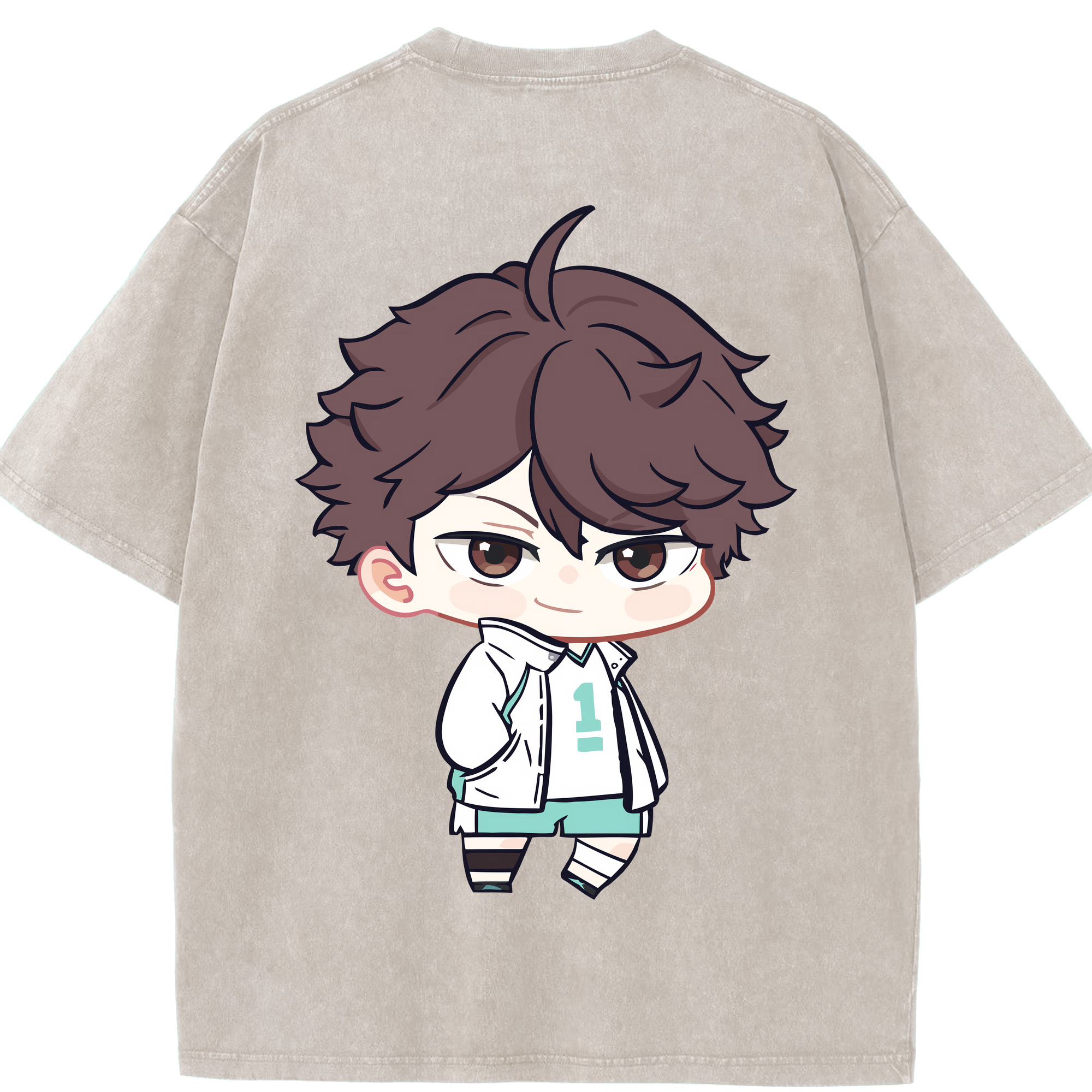 （画像用） ハイキュー!! Haikyu!! 綿100% ヴィンテージ風 半袖Tシャツ（背面プリント）
