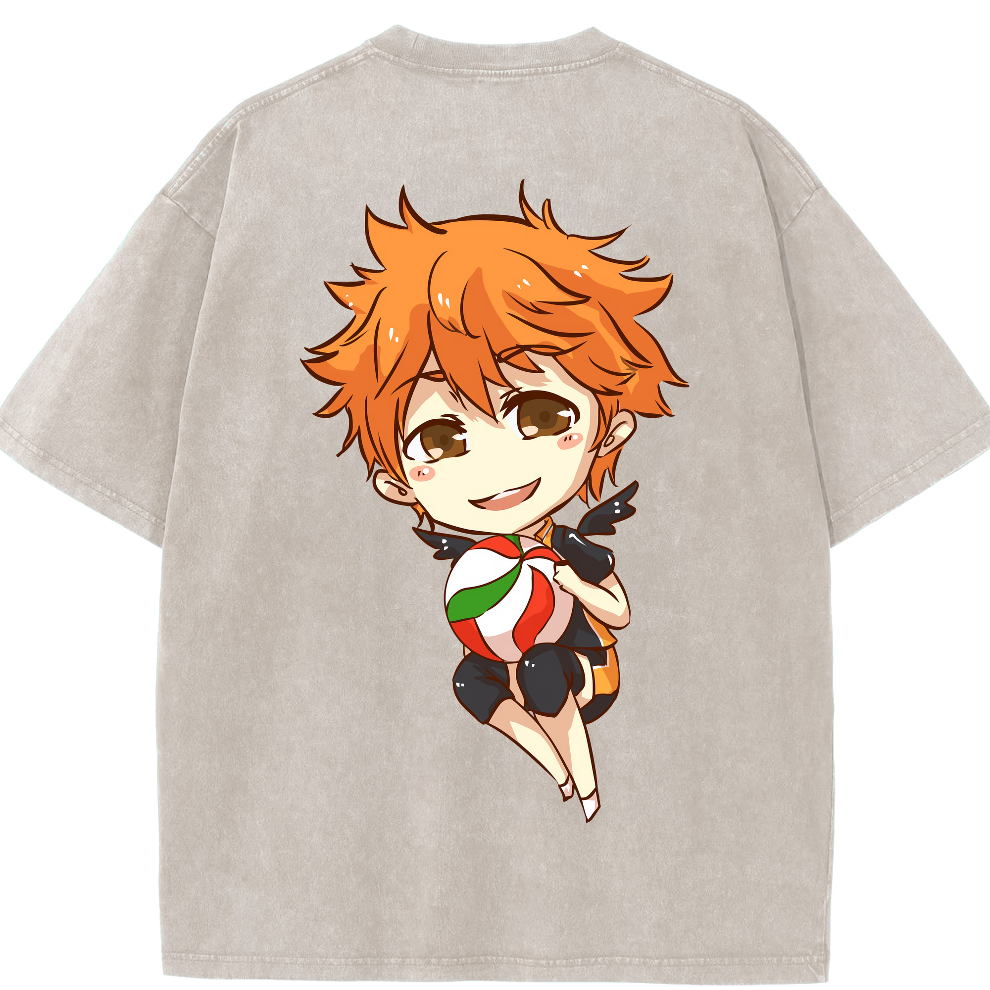 （画像用） ハイキュー!! Haikyu!! 綿100% ヴィンテージ風 半袖Tシャツ（背面プリント）