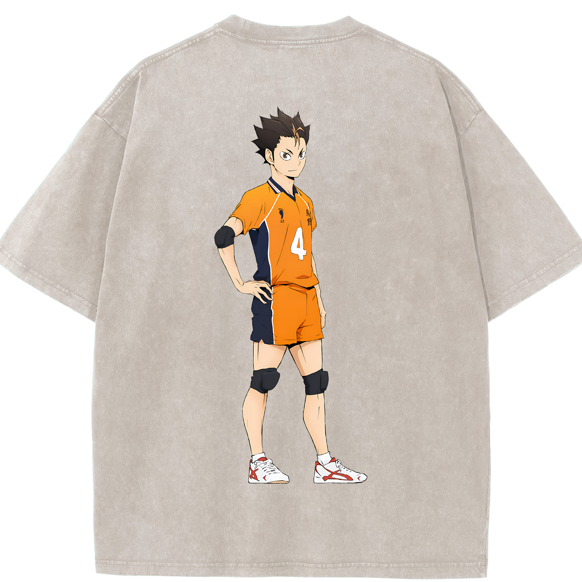 （画像用） ハイキュー!! Haikyu!! 綿100% ヴィンテージ風 半袖Tシャツ（背面プリント）