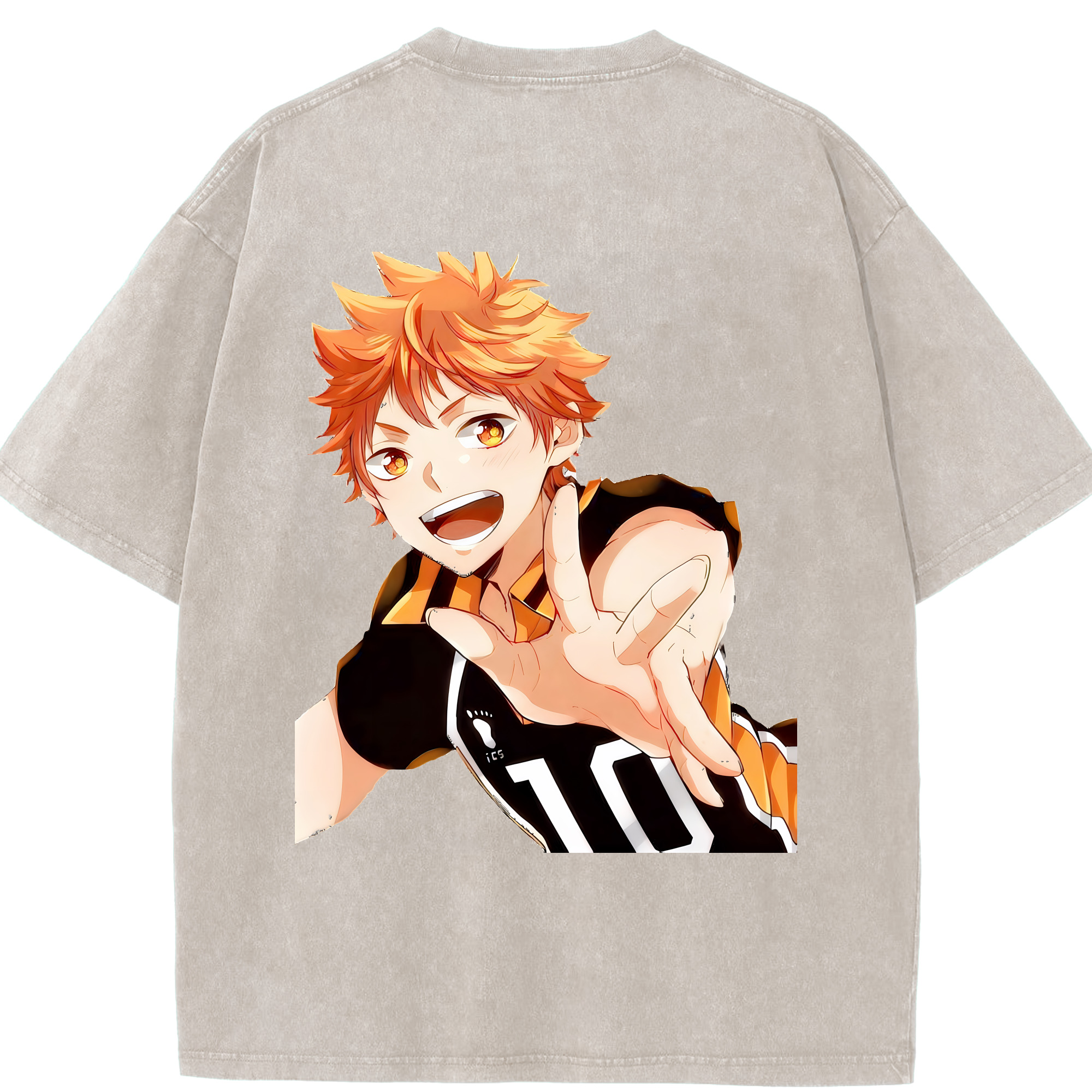 （画像用） ハイキュー!! Haikyu!! 綿100% ヴィンテージ風 半袖Tシャツ（背面プリント）