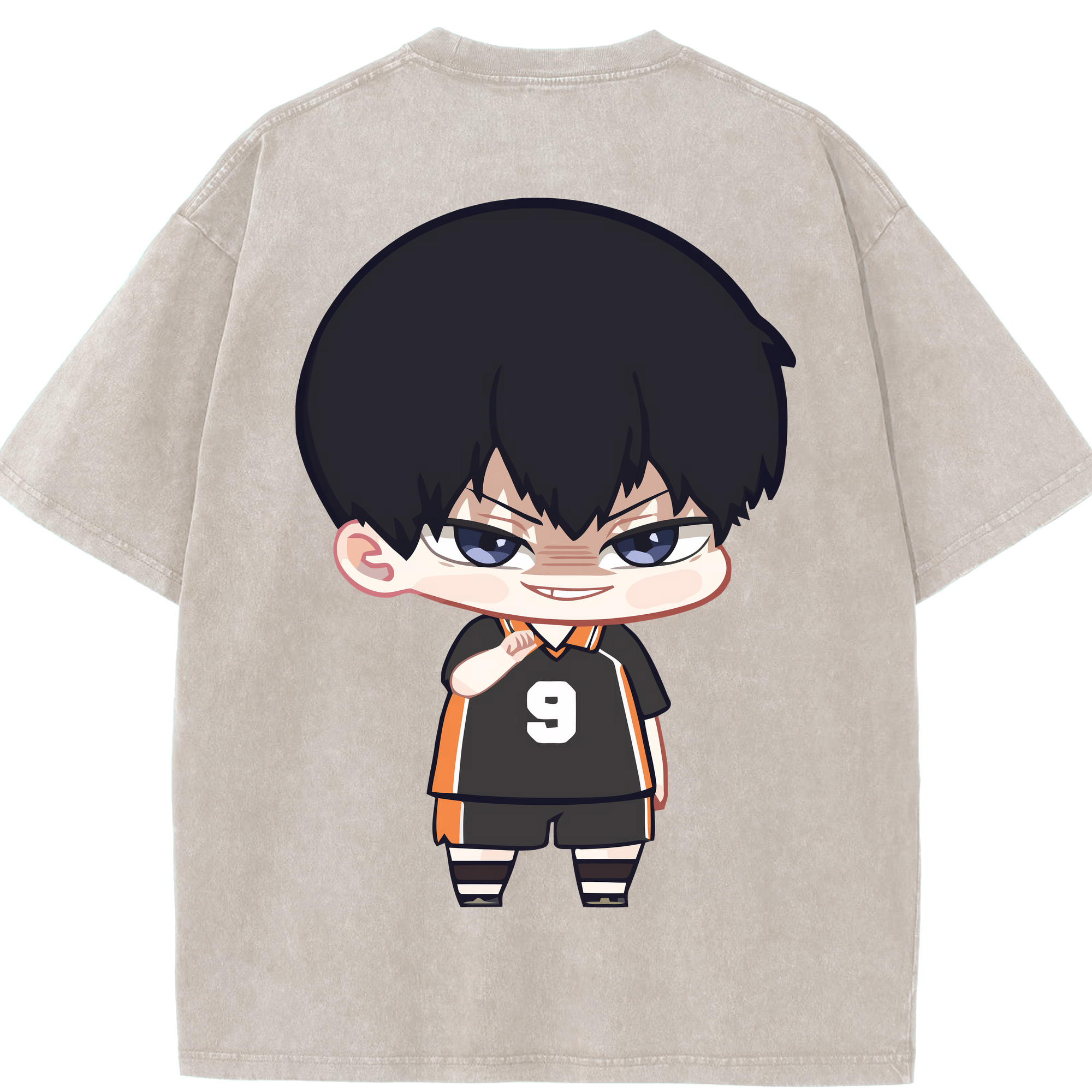 （画像用） ハイキュー!! Haikyu!! 綿100% ヴィンテージ風 半袖Tシャツ（背面プリント）
