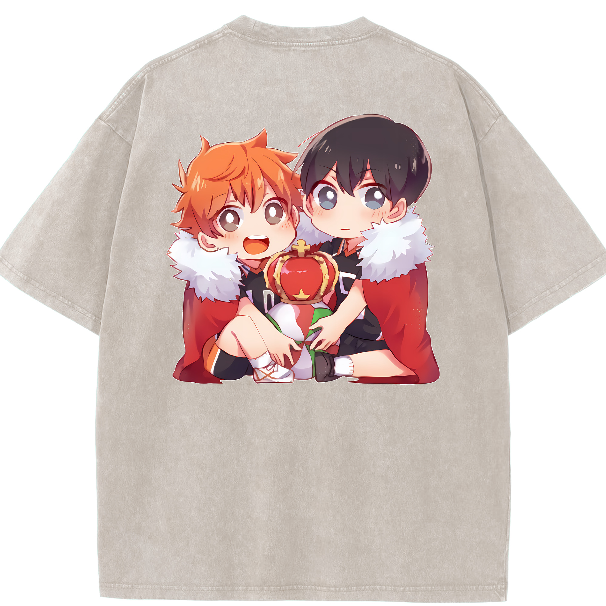 （画像用） ハイキュー!! Haikyu!! 綿100% ヴィンテージ風 半袖Tシャツ（背面プリント）