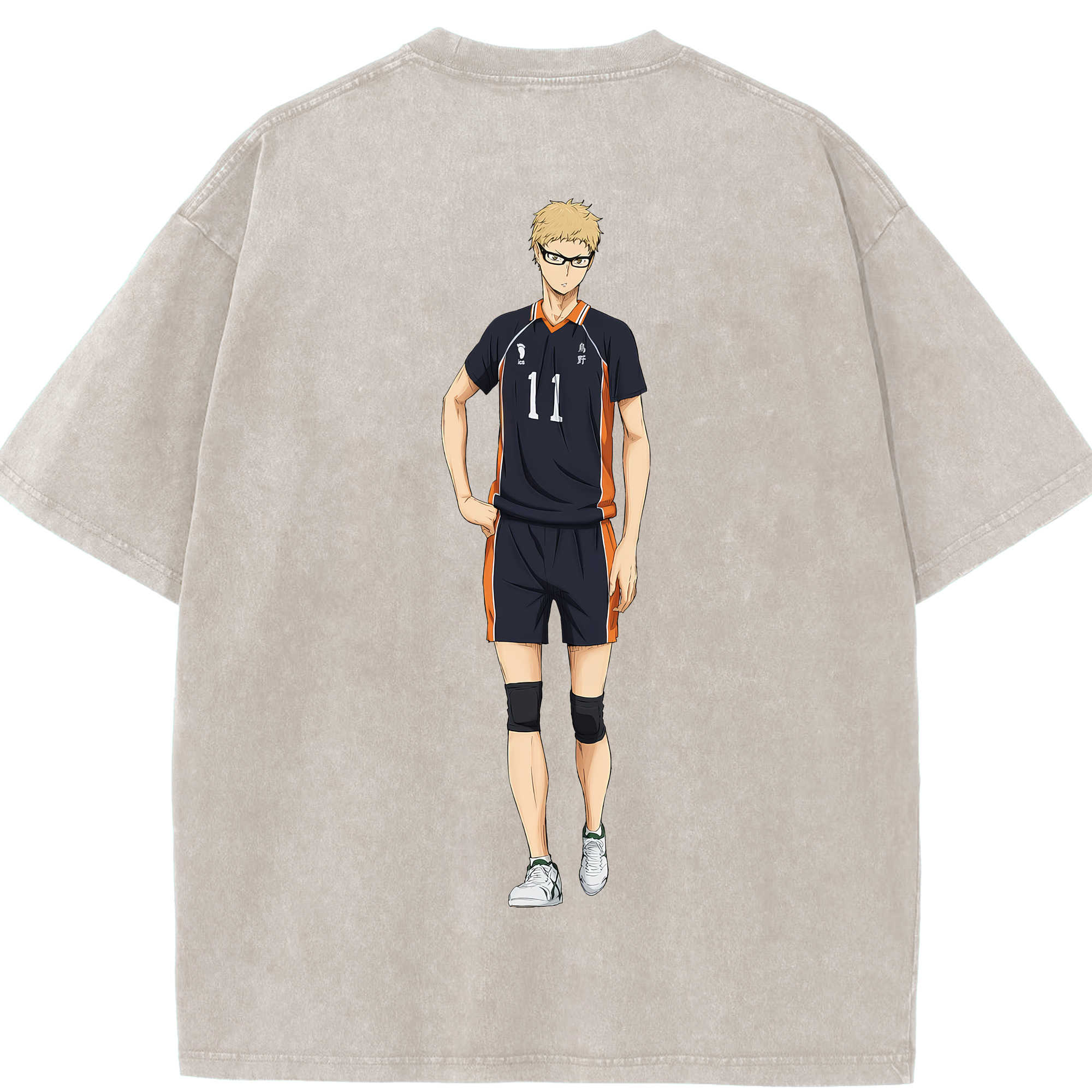 （画像用） ハイキュー!! Haikyu!! 綿100% ヴィンテージ風 半袖Tシャツ（背面プリント）