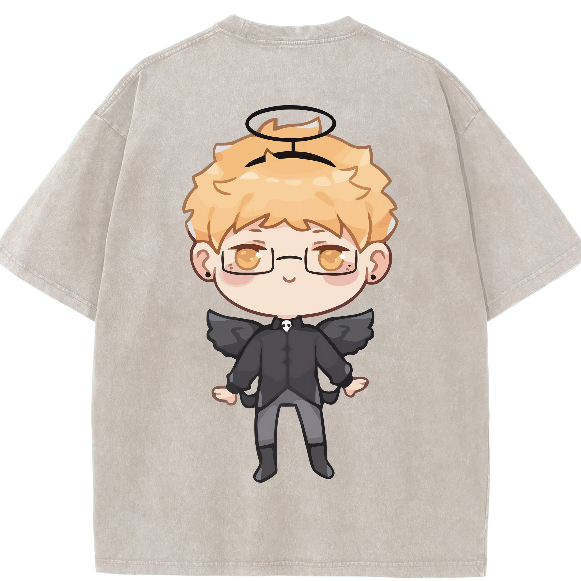 （画像用） ハイキュー!! Haikyu!! 綿100% ヴィンテージ風 半袖Tシャツ（背面プリント）