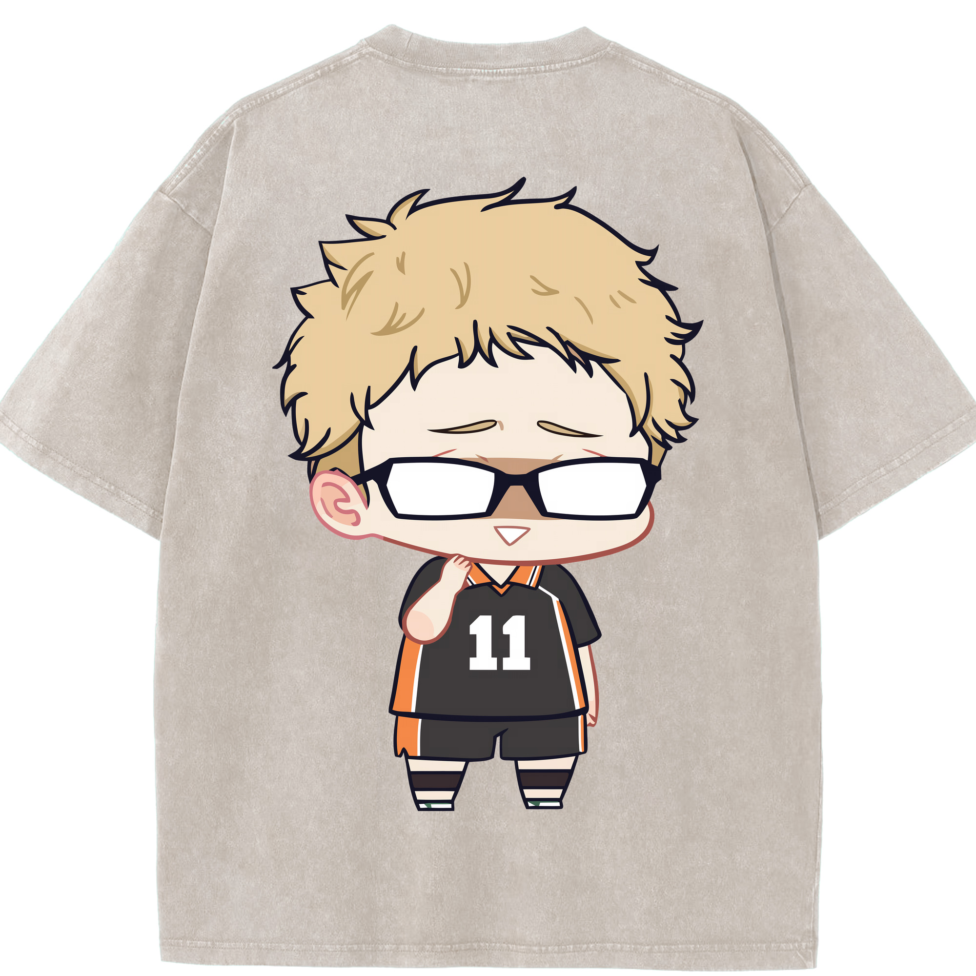 （画像用） ハイキュー!! Haikyu!! 綿100% ヴィンテージ風 半袖Tシャツ（背面プリント）