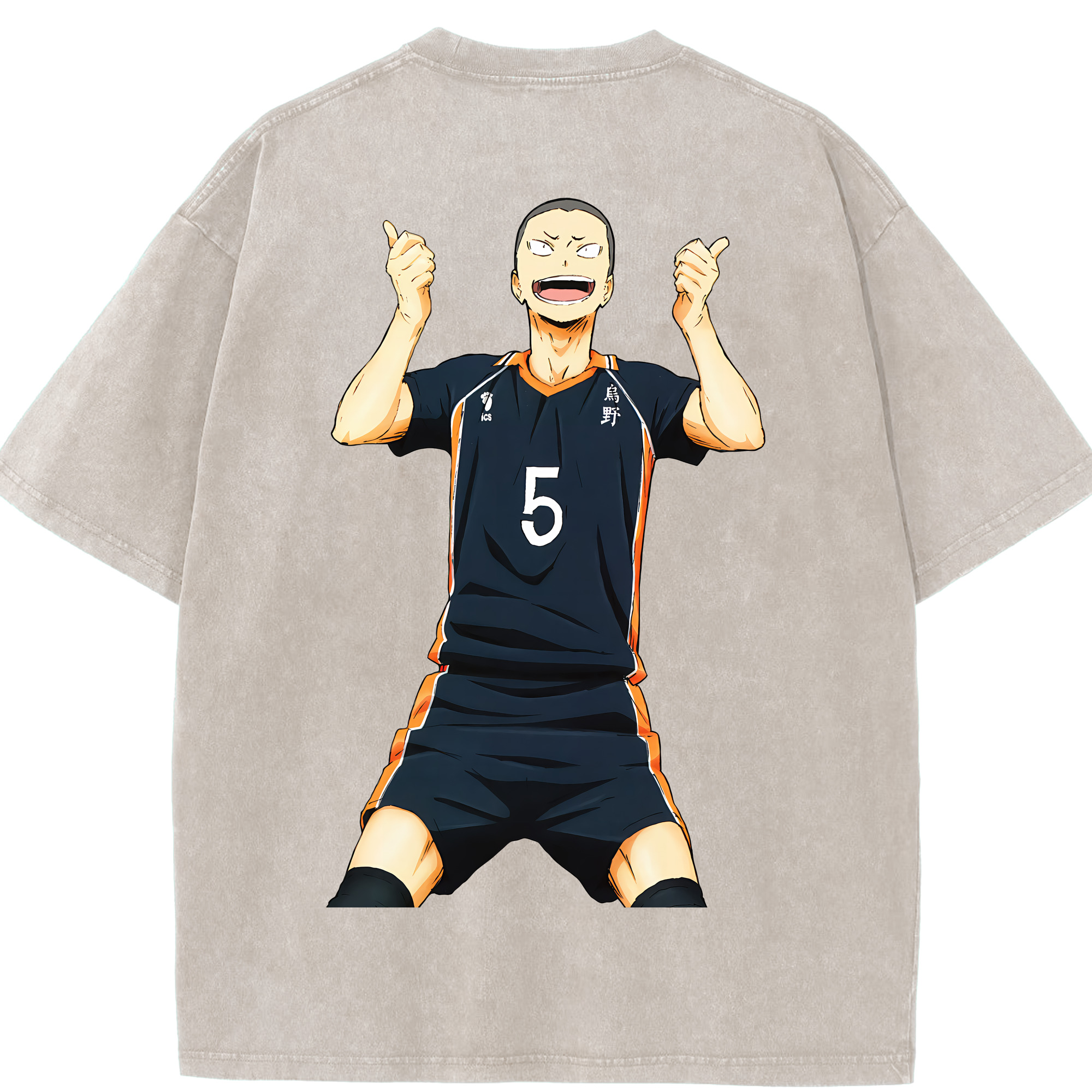 （画像用） ハイキュー!! Haikyu!! 綿100% ヴィンテージ風 半袖Tシャツ（背面プリント）
