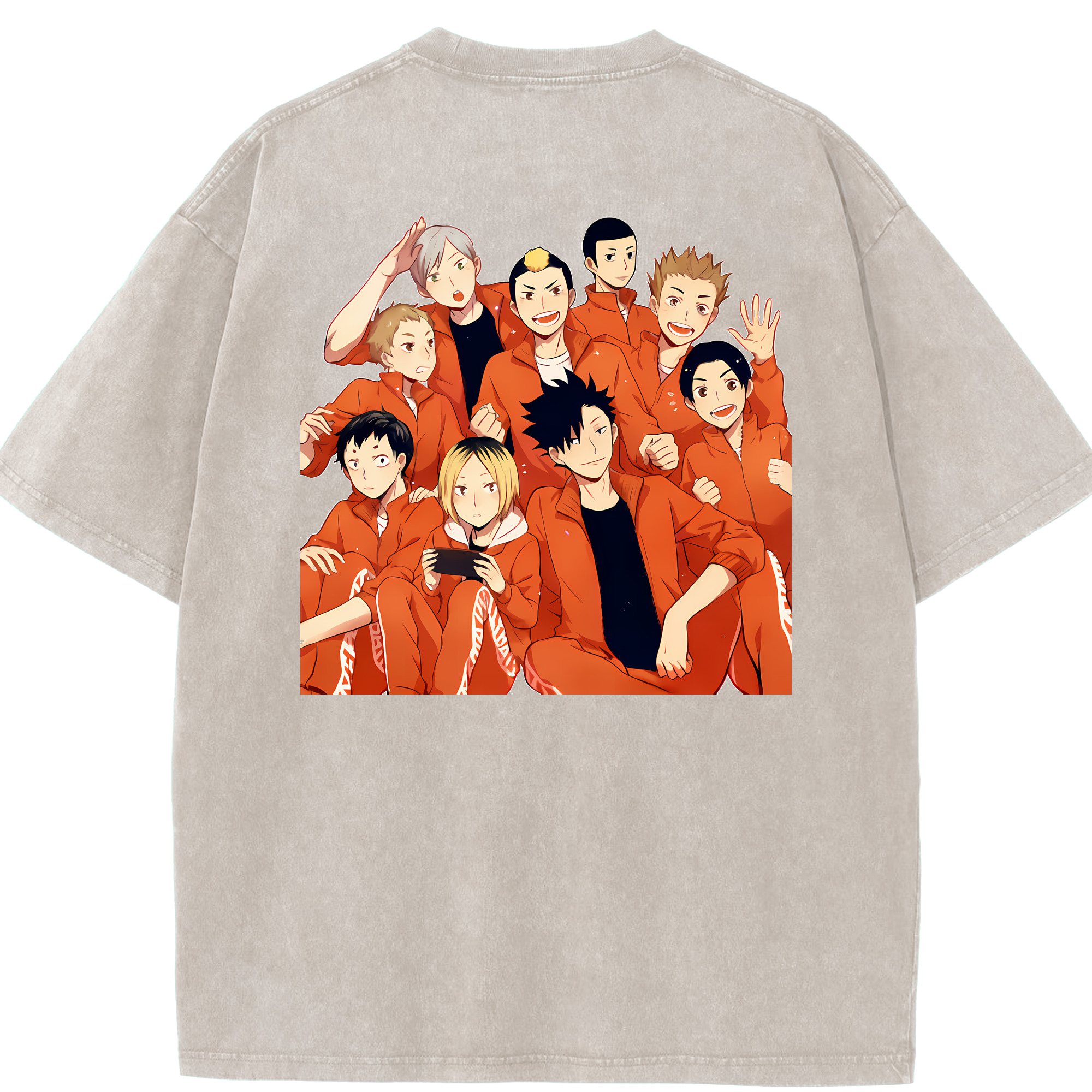 （画像用） ハイキュー!! Haikyu!! 綿100% ヴィンテージ風 半袖Tシャツ（背面プリント）
