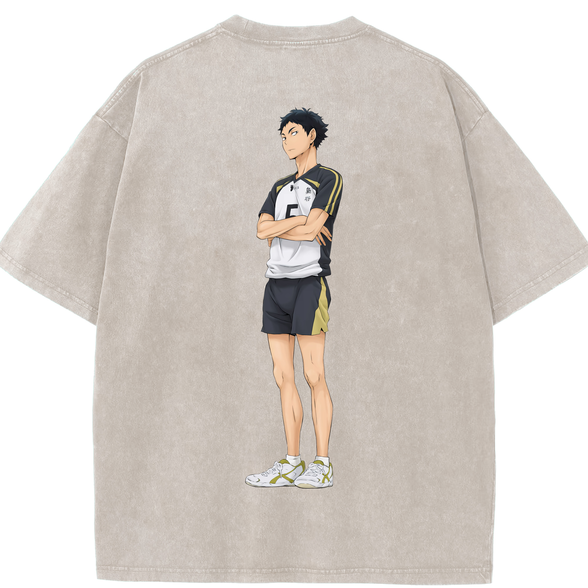 （画像用） ハイキュー!! Haikyu!! 綿100% ヴィンテージ風 半袖Tシャツ（背面プリント）