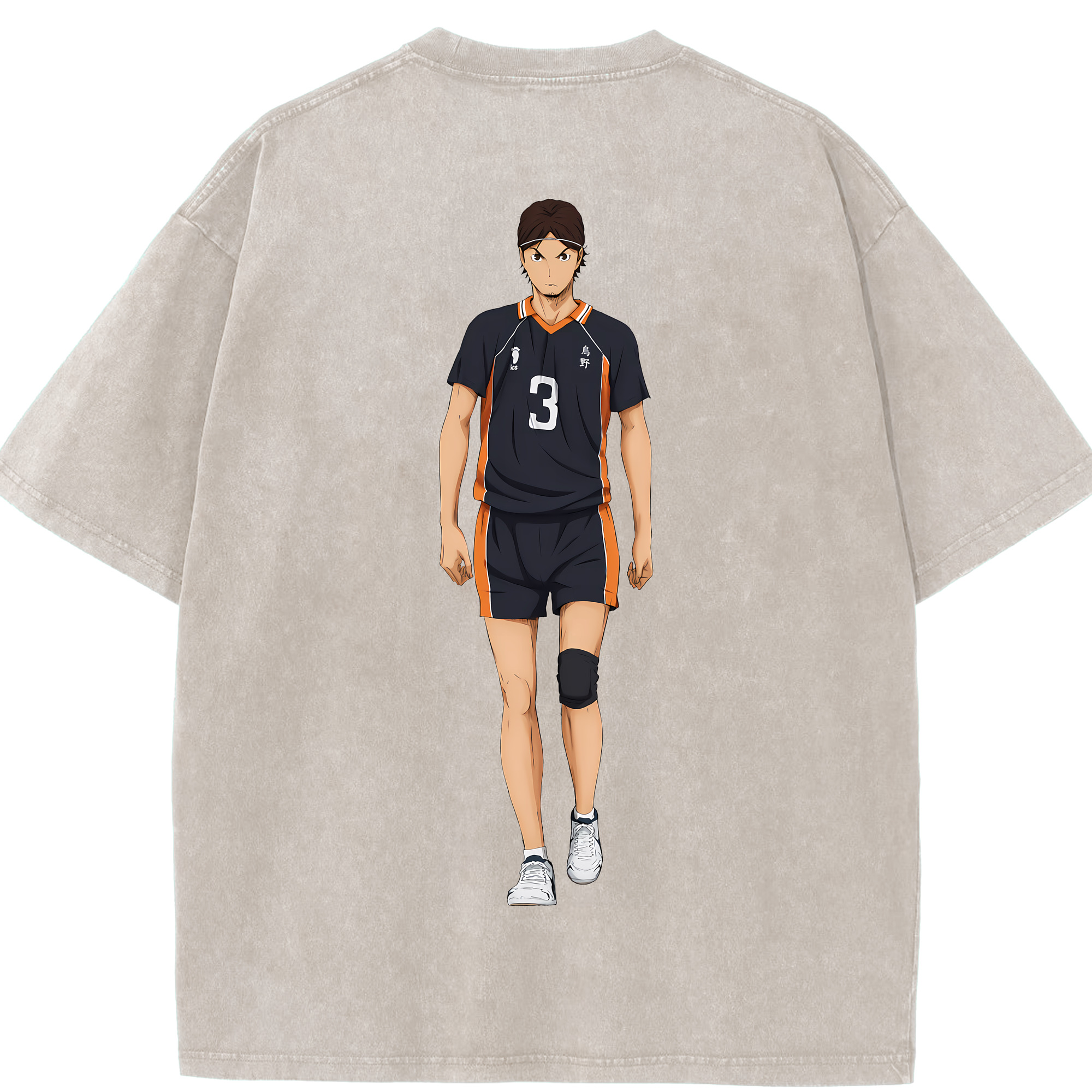 （画像用） ハイキュー!! Haikyu!! 綿100% ヴィンテージ風 半袖Tシャツ（背面プリント）