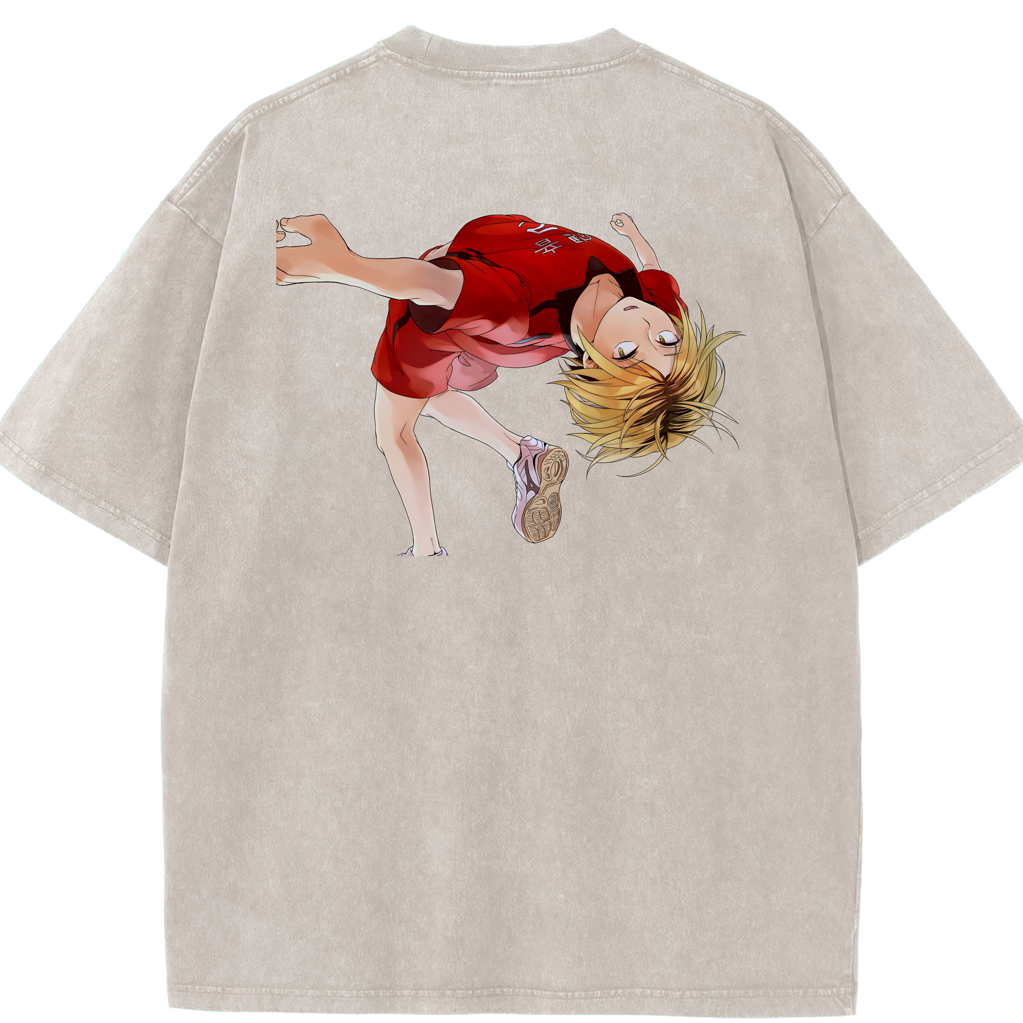 （画像用） ハイキュー!! Haikyu!! 綿100% ヴィンテージ風 半袖Tシャツ（背面プリント）