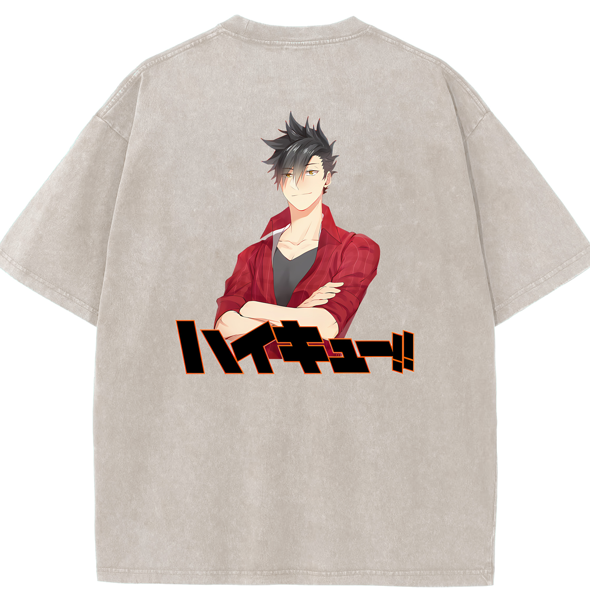 （画像用） ハイキュー!! Haikyu!! 綿100% ヴィンテージ風 半袖Tシャツ（背面プリント）