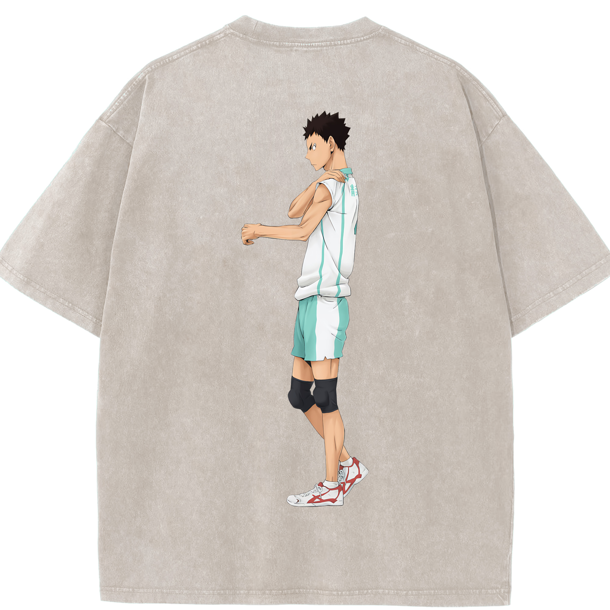 （画像用） ハイキュー!! Haikyu!! 綿100% ヴィンテージ風 半袖Tシャツ（背面プリント）