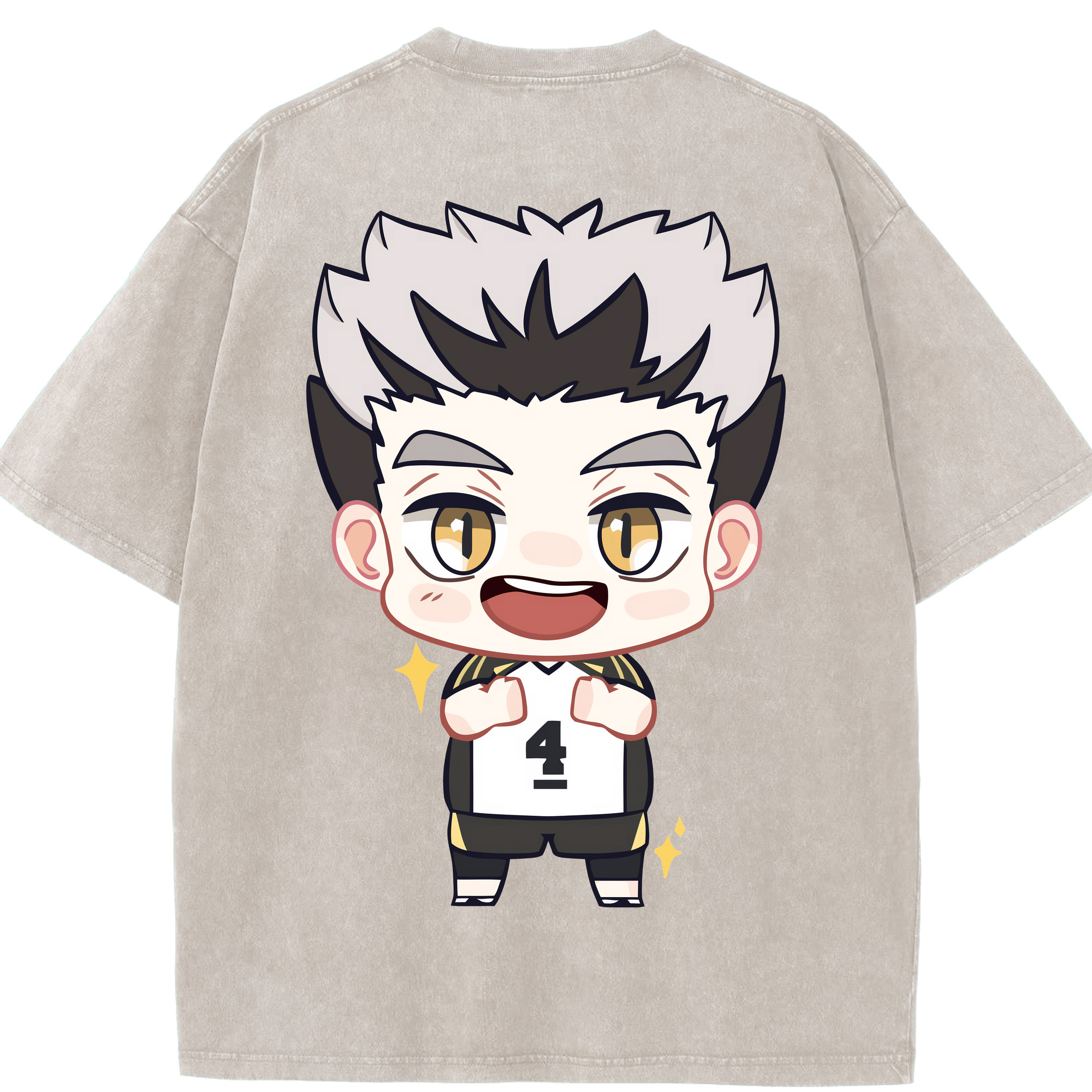 （画像用） ハイキュー!! Haikyu!! 綿100% ヴィンテージ風 半袖Tシャツ（背面プリント）
