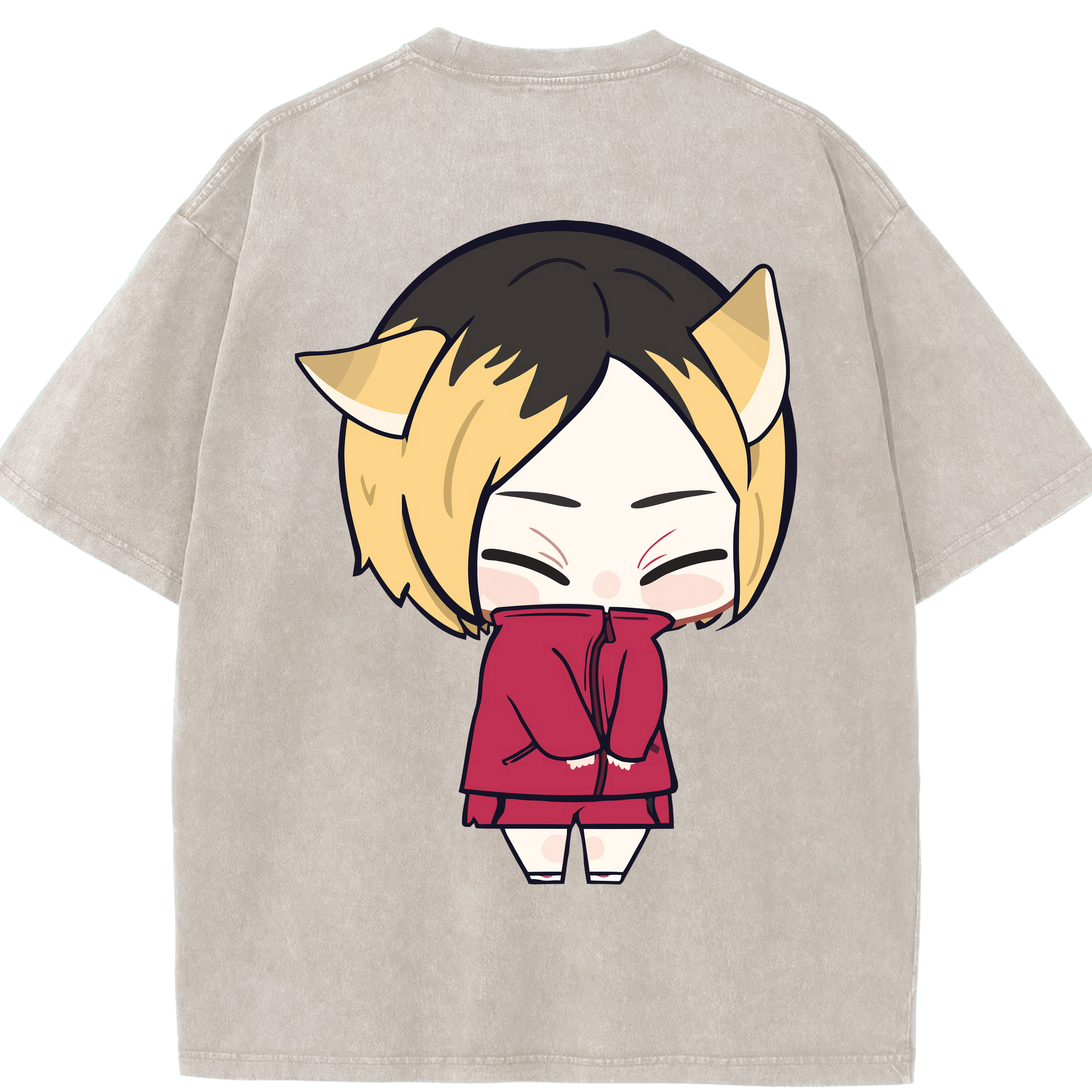 （画像用） ハイキュー!! Haikyu!! 綿100% ヴィンテージ風 半袖Tシャツ（背面プリント）