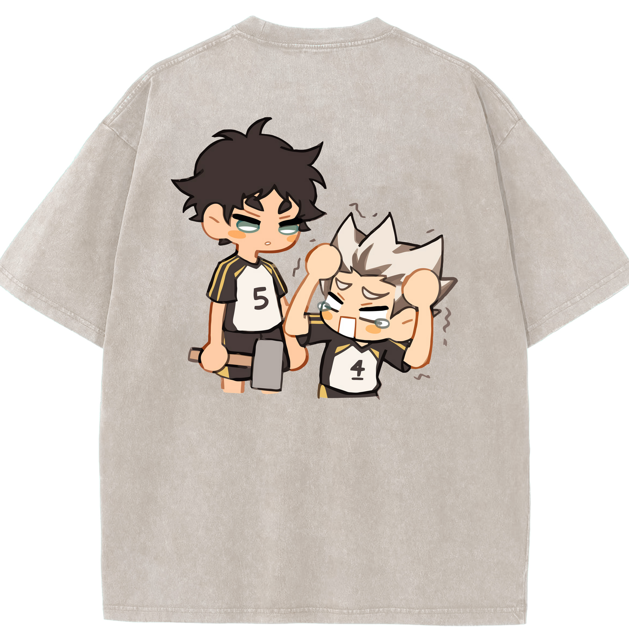 （画像用） ハイキュー!! Haikyu!! 綿100% ヴィンテージ風 半袖Tシャツ（背面プリント）