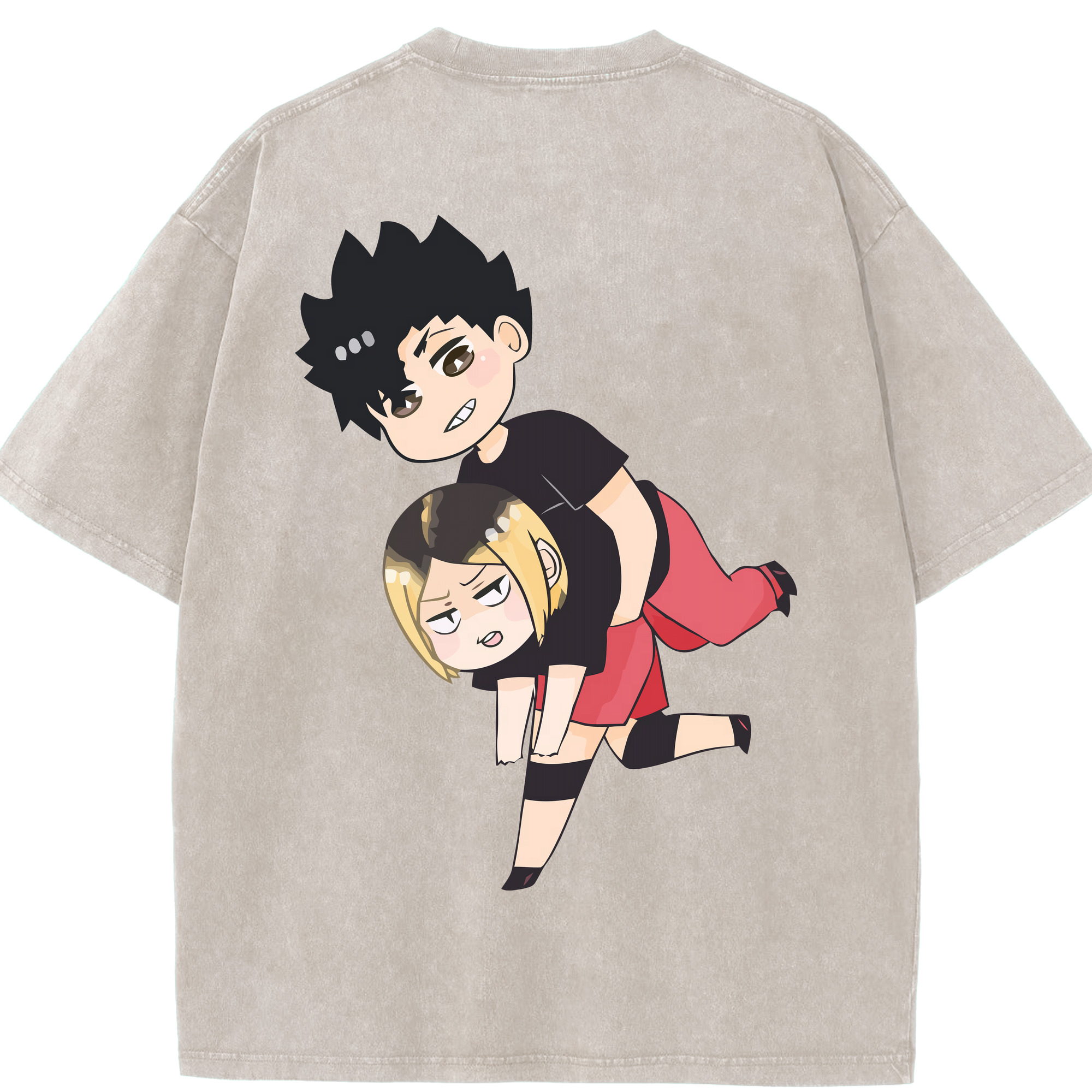 （画像用） ハイキュー!! Haikyu!! 綿100% ヴィンテージ風 半袖Tシャツ（背面プリント）