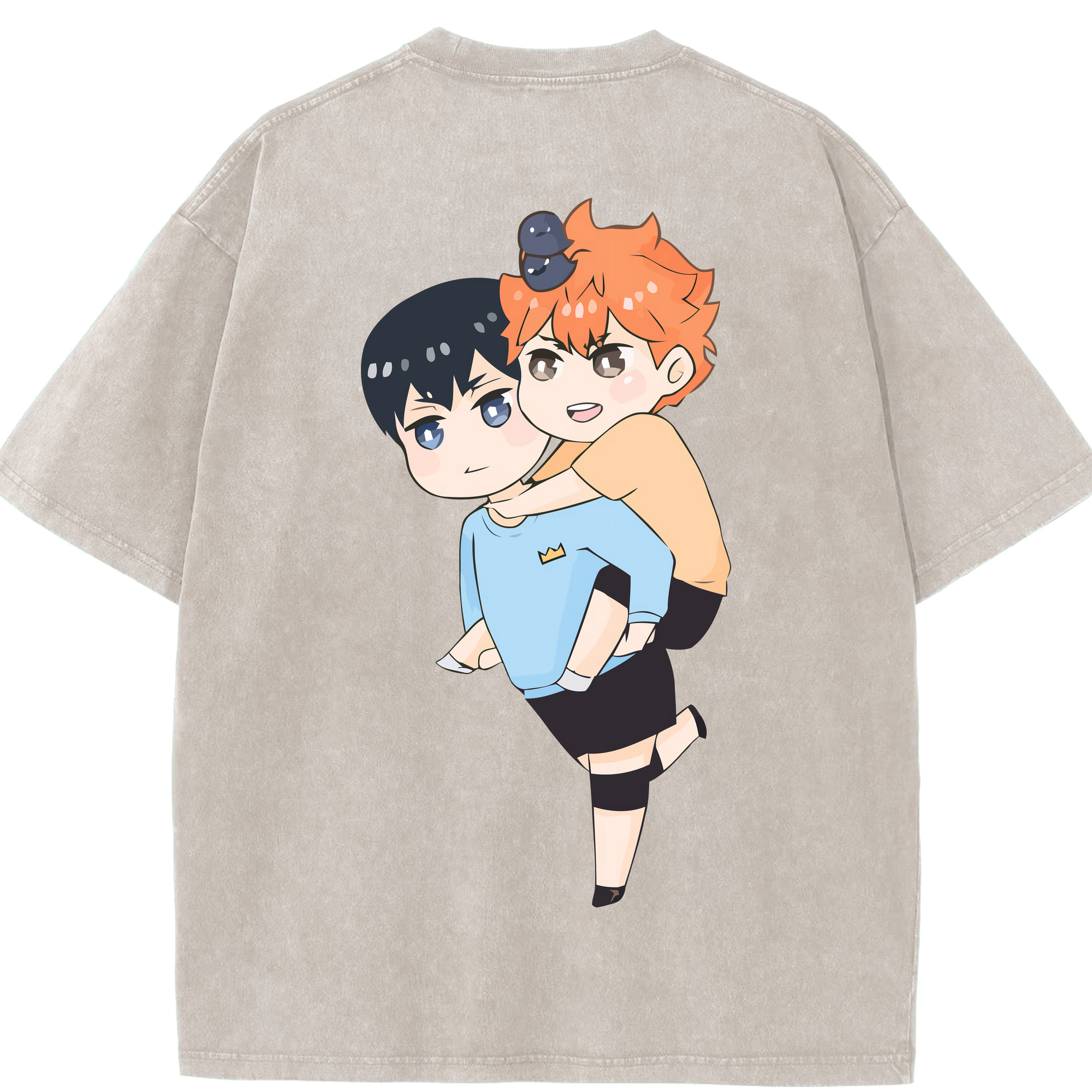 （画像用） ハイキュー!! Haikyu!! 綿100% ヴィンテージ風 半袖Tシャツ（背面プリント）