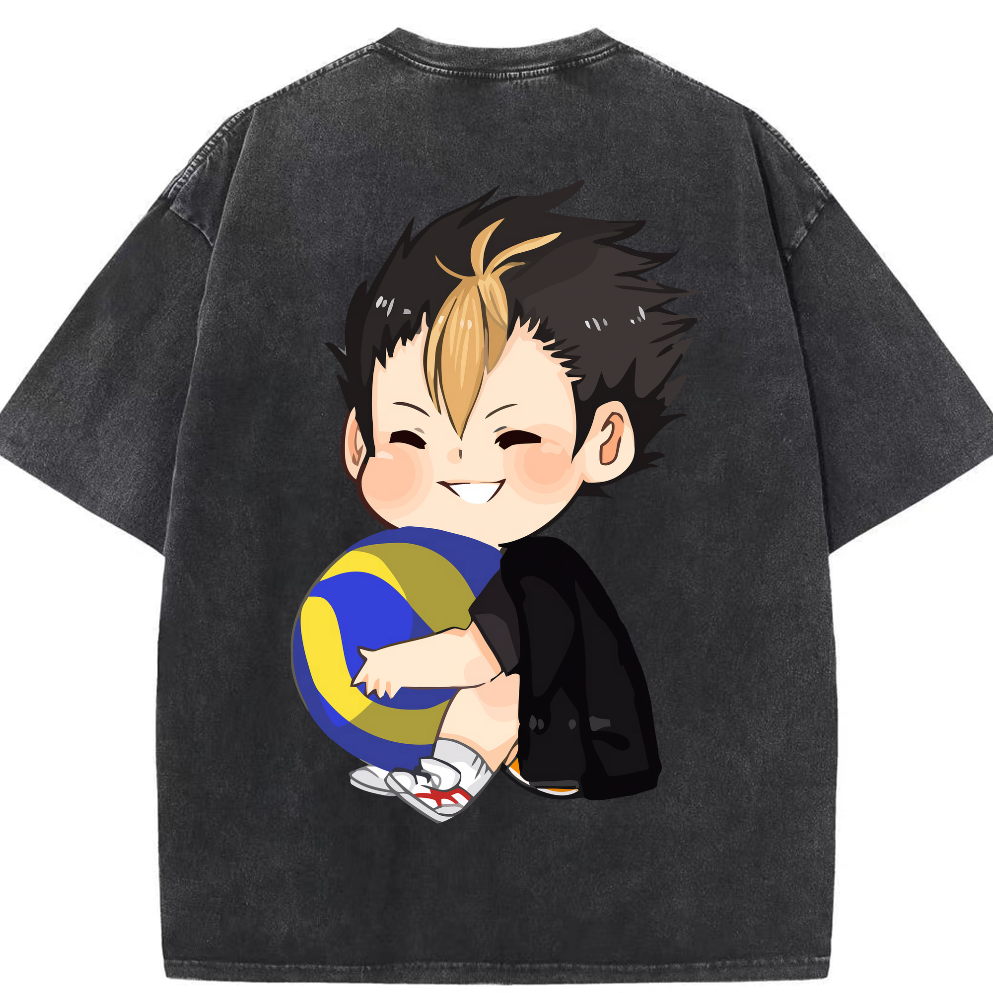（画像用） ハイキュー!! Haikyu!! 綿100% ヴィンテージ風 半袖Tシャツ（背面プリント）