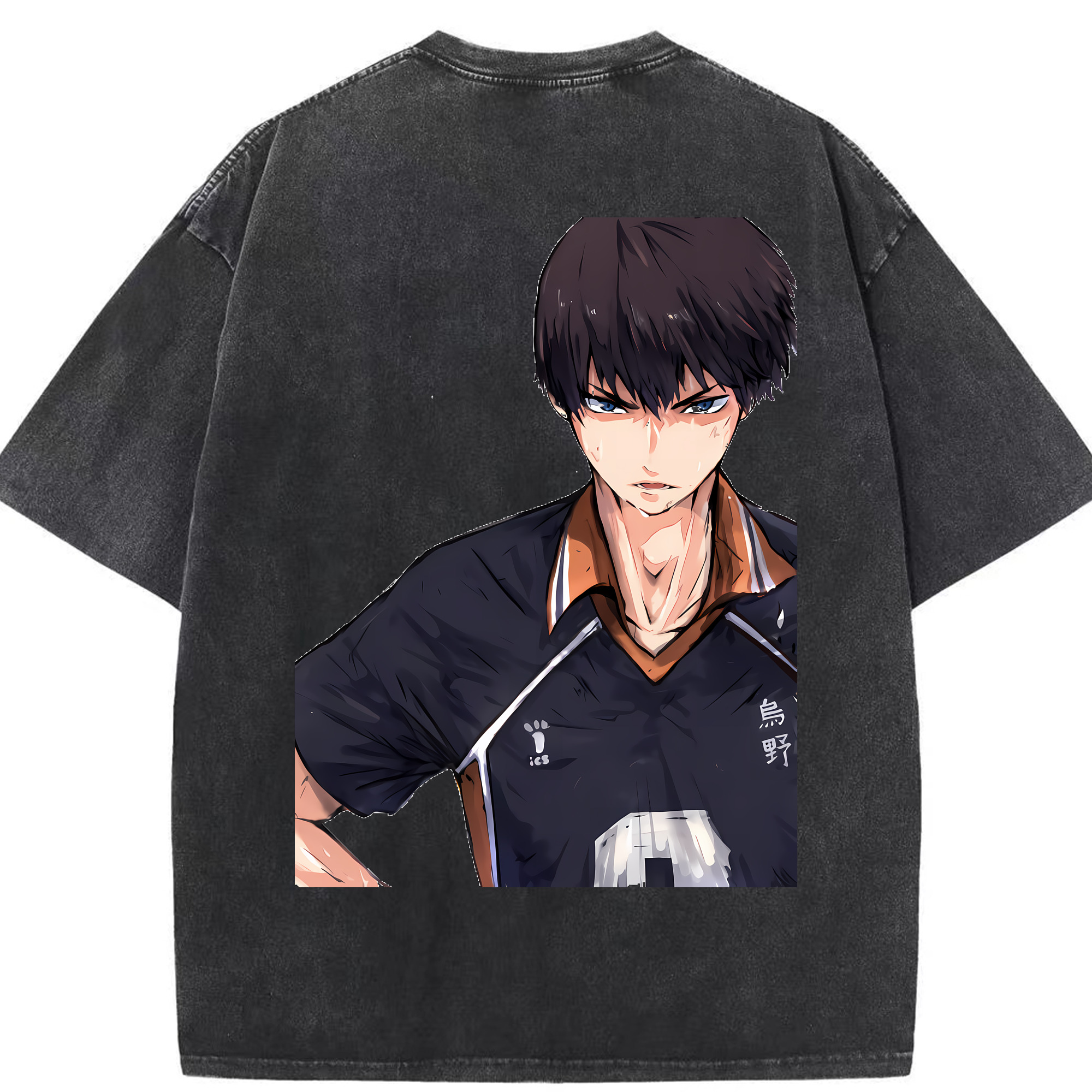（画像用） ハイキュー!! Haikyu!! 綿100% ヴィンテージ風 半袖Tシャツ（背面プリント）