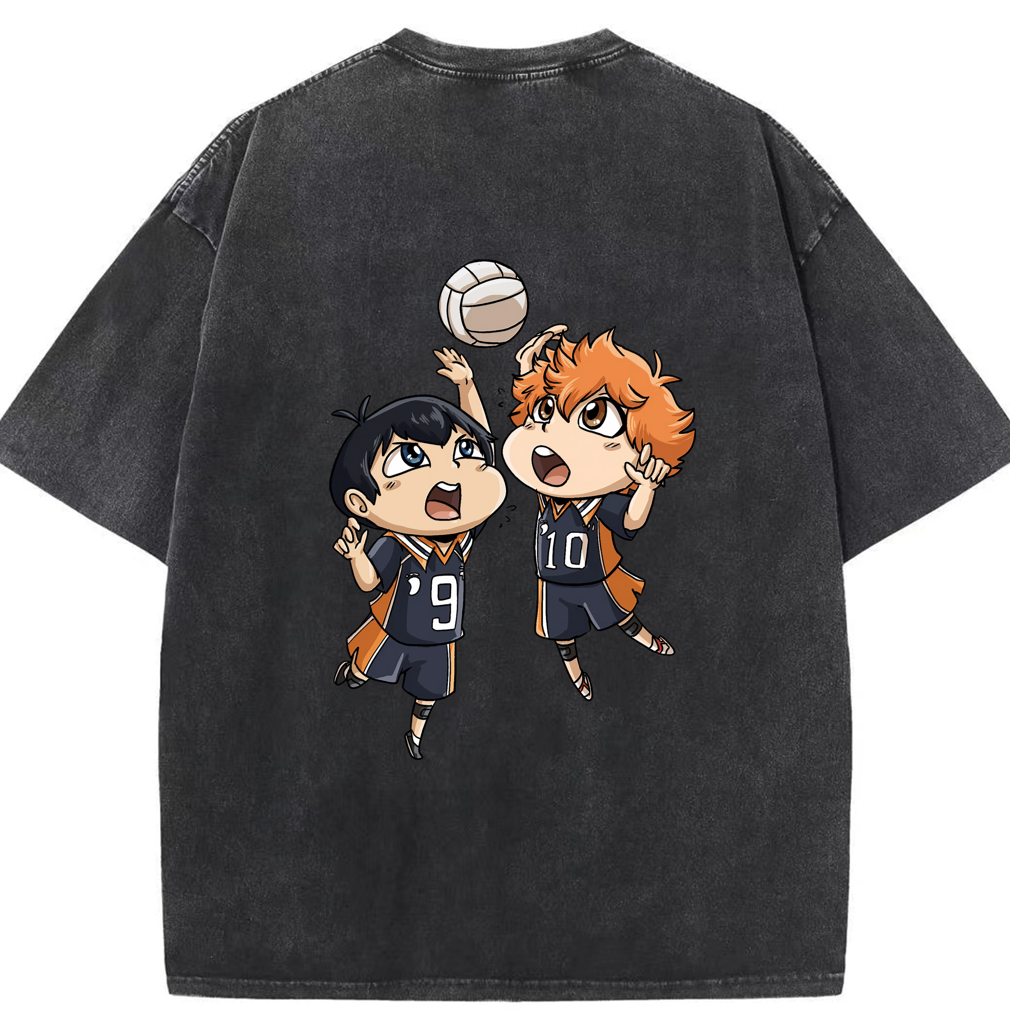 （画像用） ハイキュー!! Haikyu!! 綿100% ヴィンテージ風 半袖Tシャツ（背面プリント）