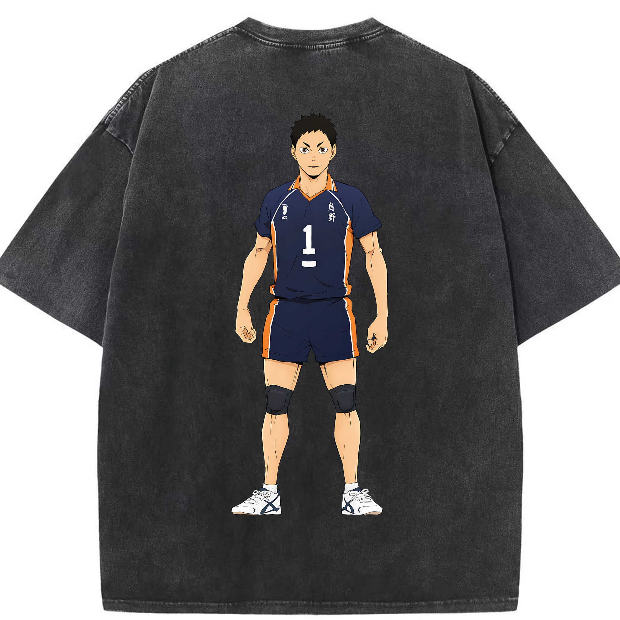 （画像用） ハイキュー!! Haikyu!! 綿100% ヴィンテージ風 半袖Tシャツ（背面プリント）