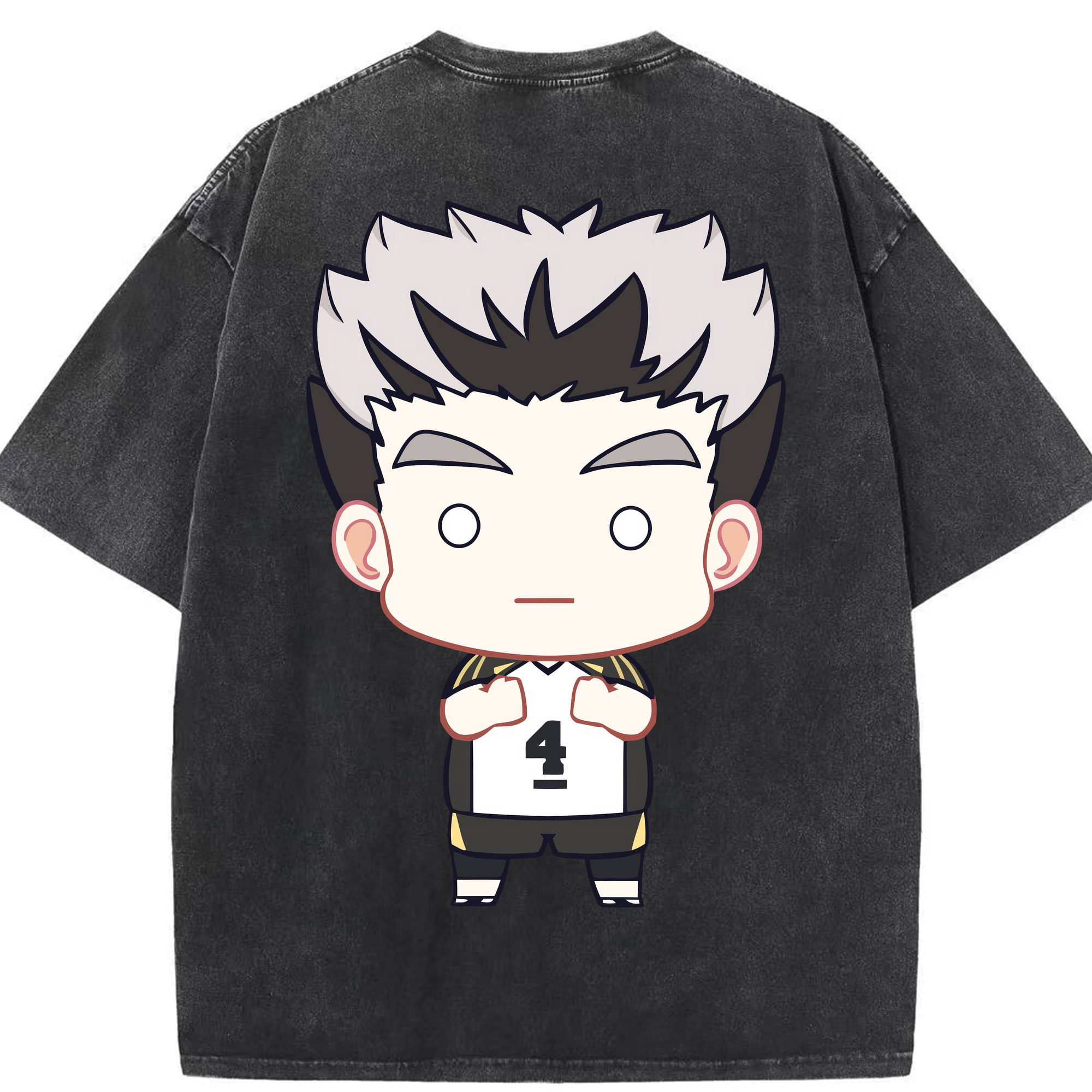（画像用） ハイキュー!! Haikyu!! 綿100% ヴィンテージ風 半袖Tシャツ（背面プリント）