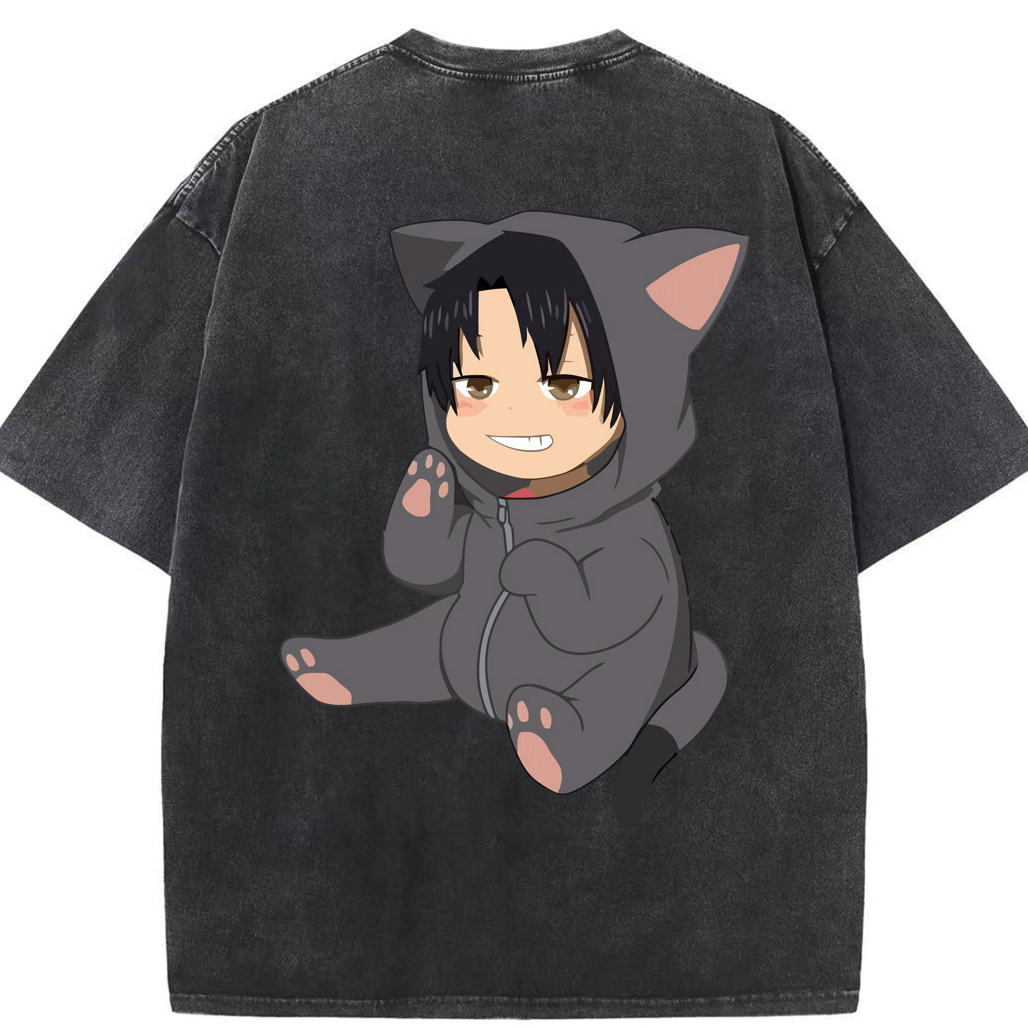 （画像用） ハイキュー!! Haikyu!! 綿100% ヴィンテージ風 半袖Tシャツ（背面プリント）