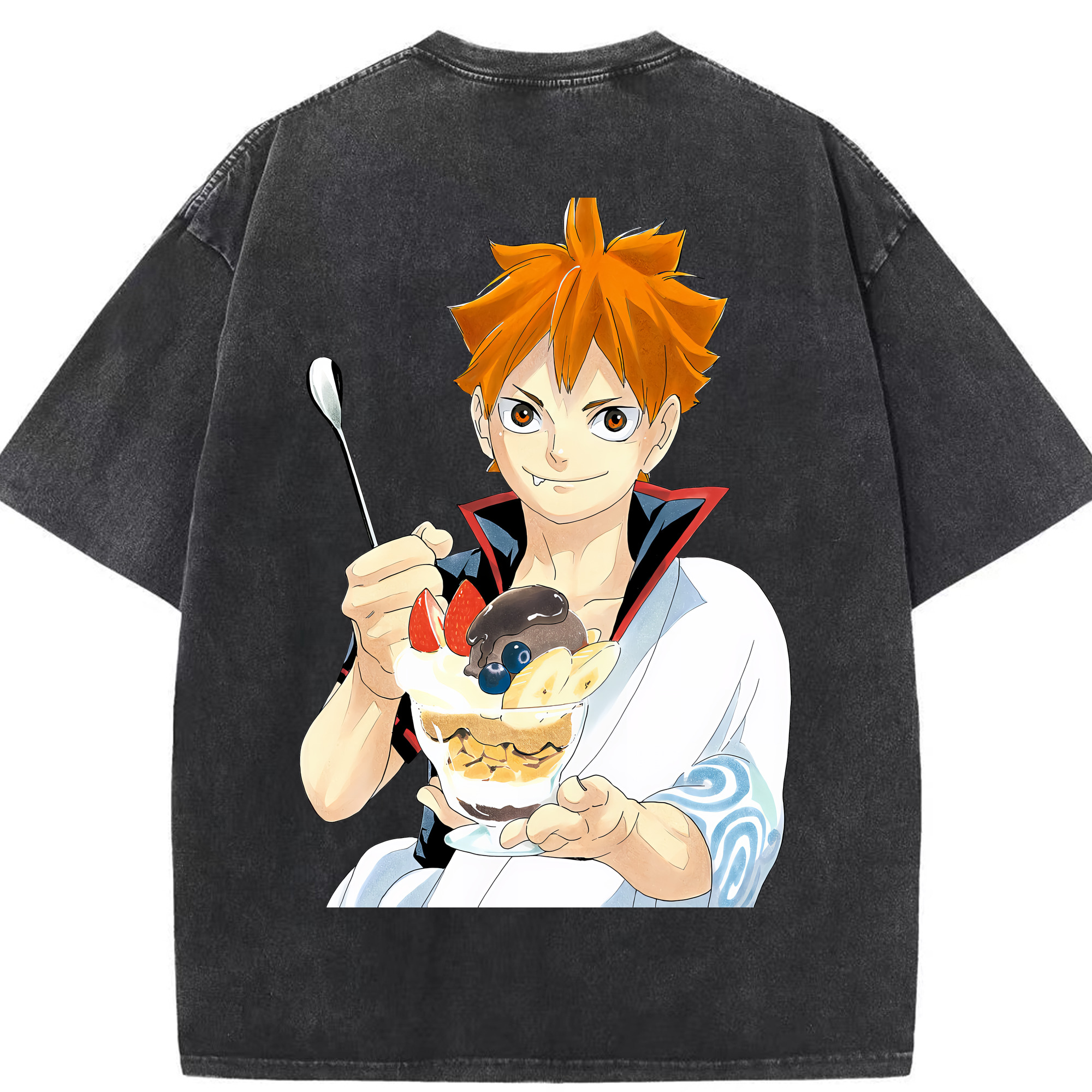 （画像用） ハイキュー!! Haikyu!! 綿100% ヴィンテージ風 半袖Tシャツ（背面プリント）