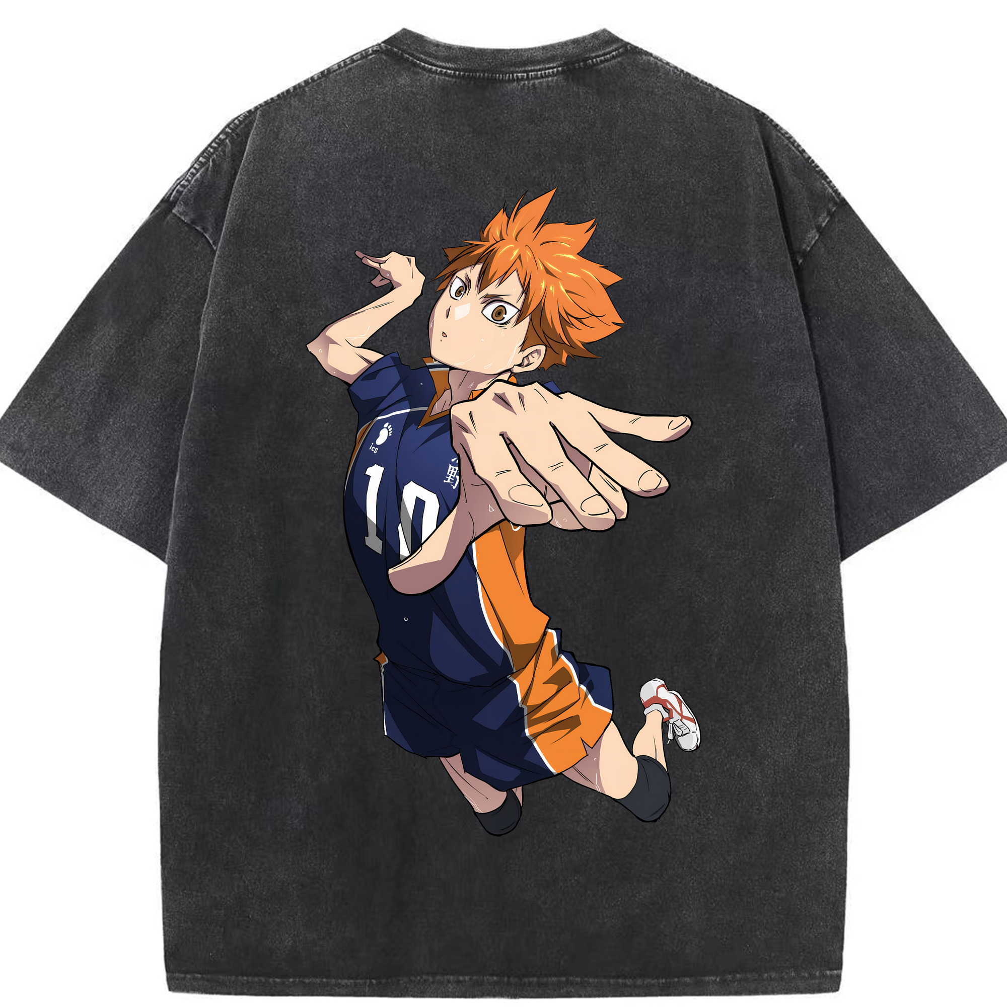 （画像用） ハイキュー!! Haikyu!! 綿100% ヴィンテージ風 半袖Tシャツ（背面プリント）