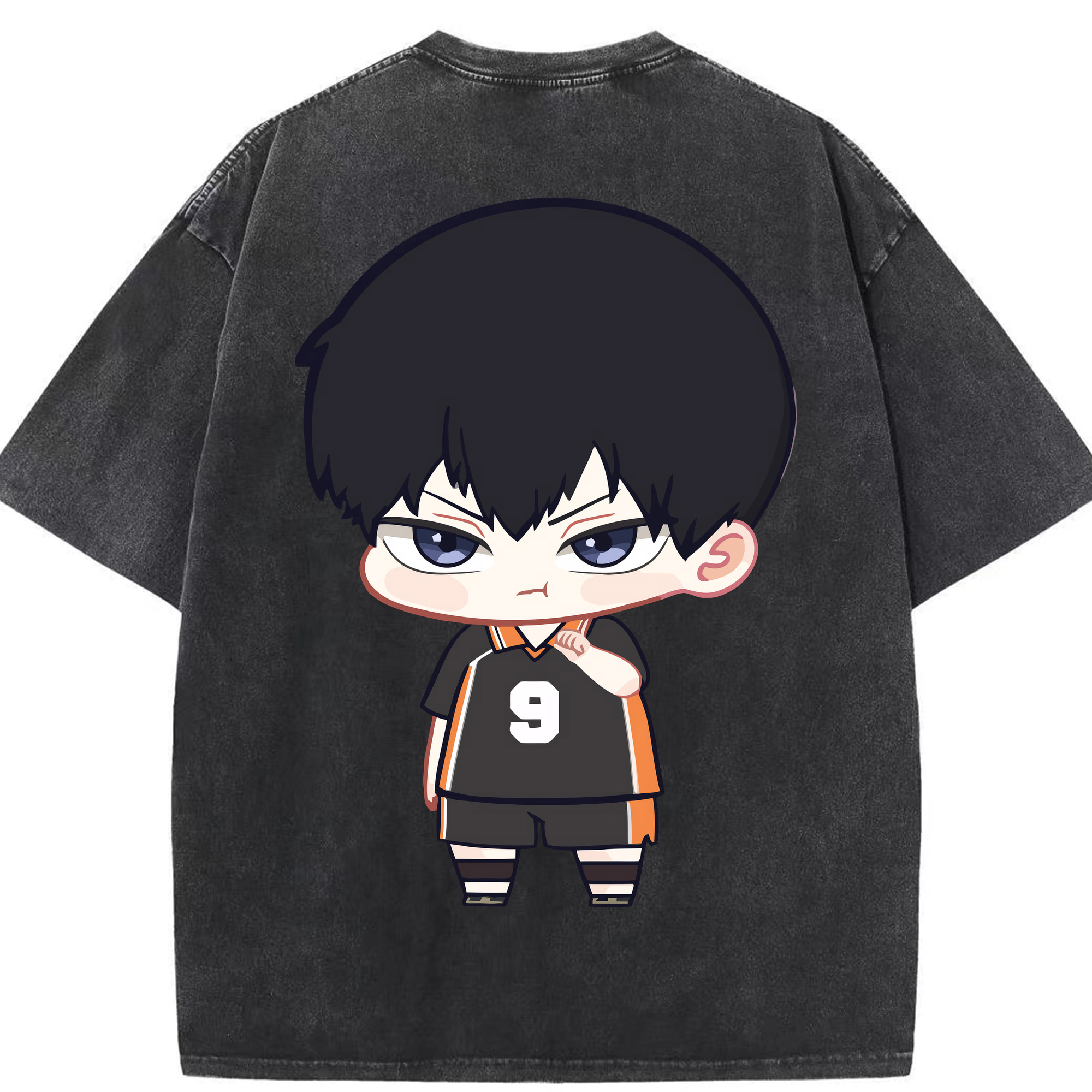 （画像用） ハイキュー!! Haikyu!! 綿100% ヴィンテージ風 半袖Tシャツ（背面プリント）