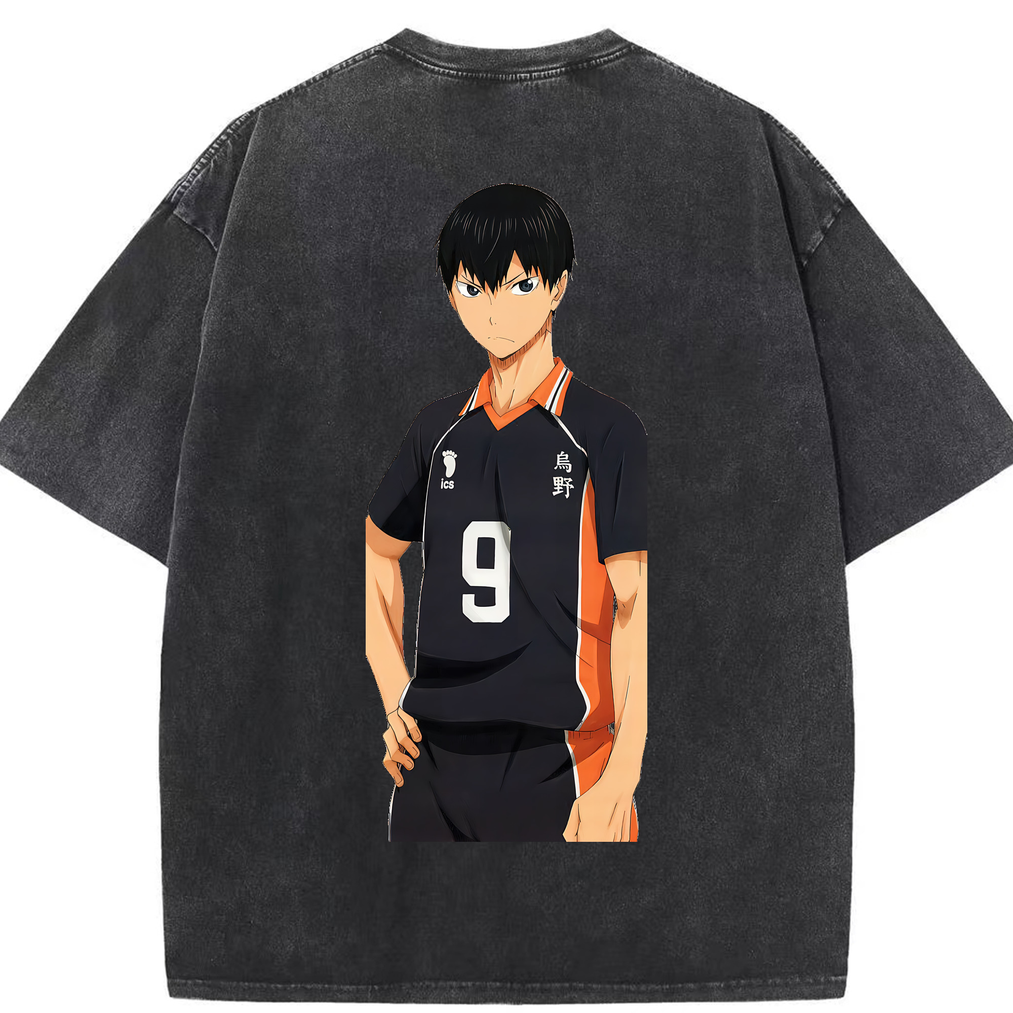 （画像用） ハイキュー!! Haikyu!! 綿100% ヴィンテージ風 半袖Tシャツ（背面プリント）
