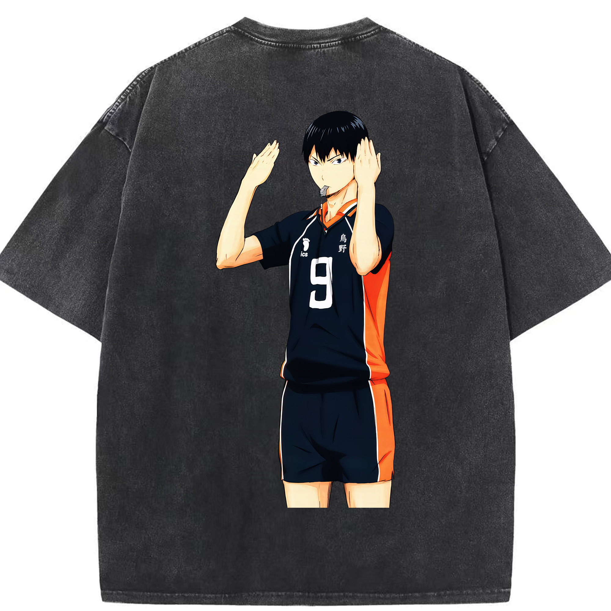 （画像用） ハイキュー!! Haikyu!! 綿100% ヴィンテージ風 半袖Tシャツ（背面プリント）