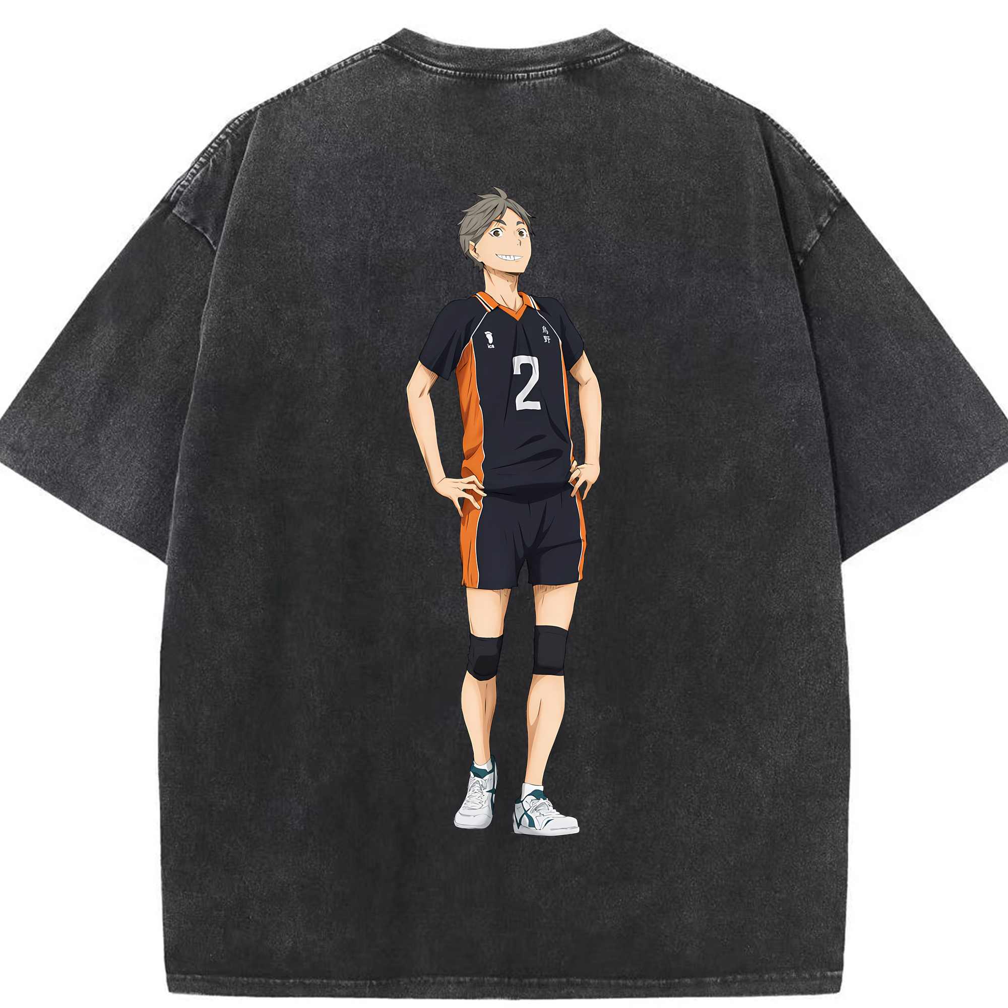 （画像用） ハイキュー!! Haikyu!! 綿100% ヴィンテージ風 半袖Tシャツ（背面プリント）
