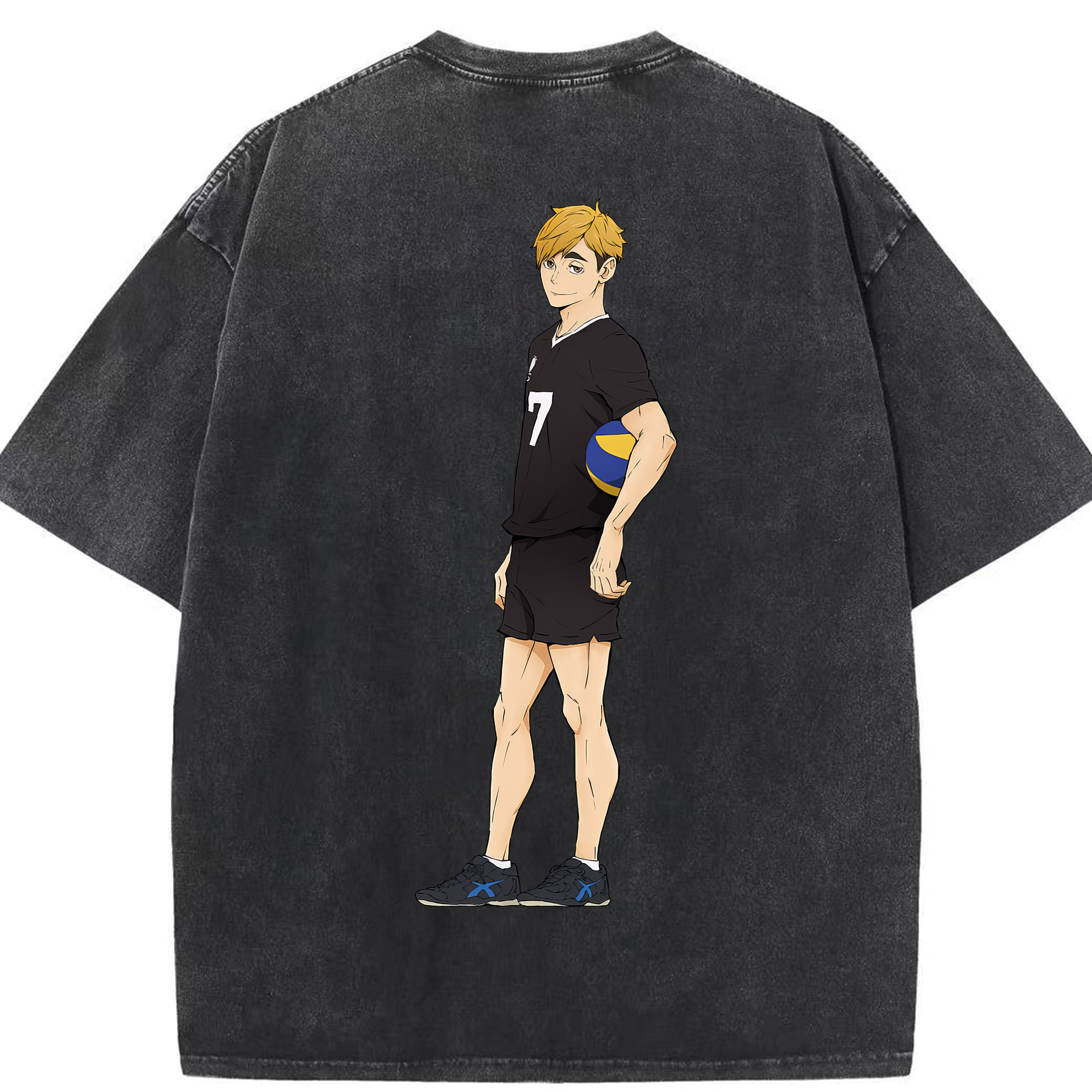 （画像用） ハイキュー!! Haikyu!! 綿100% ヴィンテージ風 半袖Tシャツ（背面プリント）