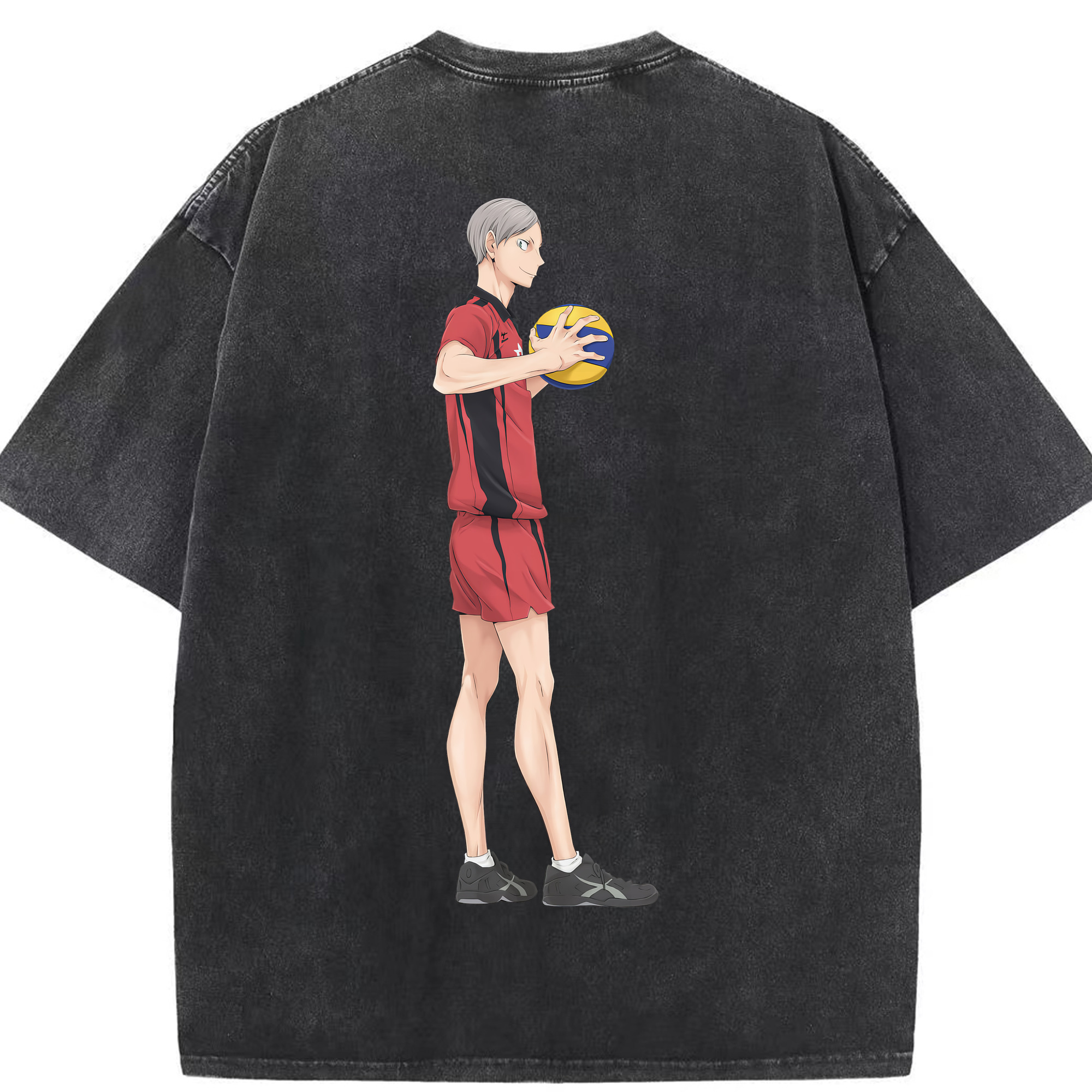 （画像用） ハイキュー!! Haikyu!! 綿100% ヴィンテージ風 半袖Tシャツ（背面プリント）