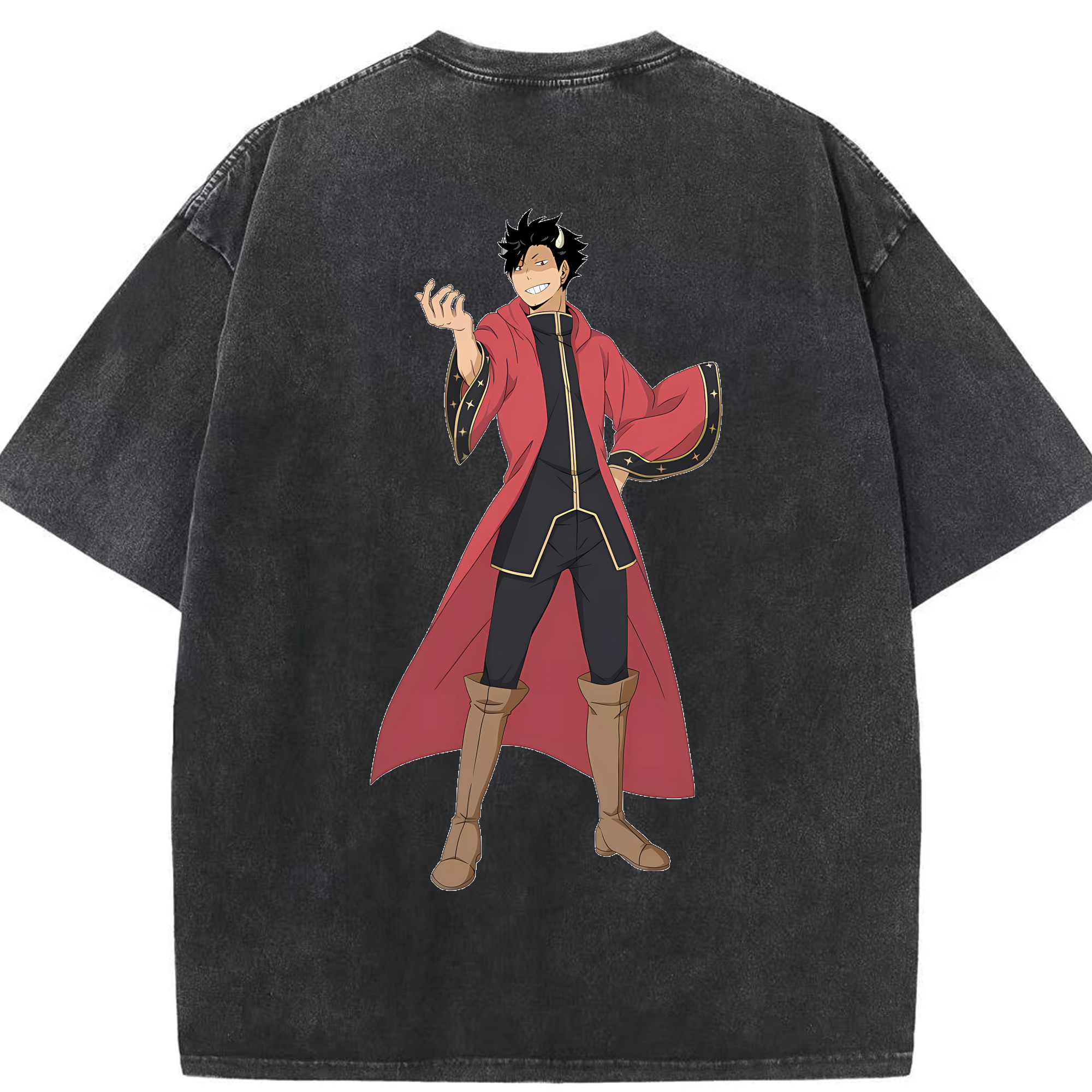 （画像用） ハイキュー!! Haikyu!! 綿100% ヴィンテージ風 半袖Tシャツ（背面プリント）