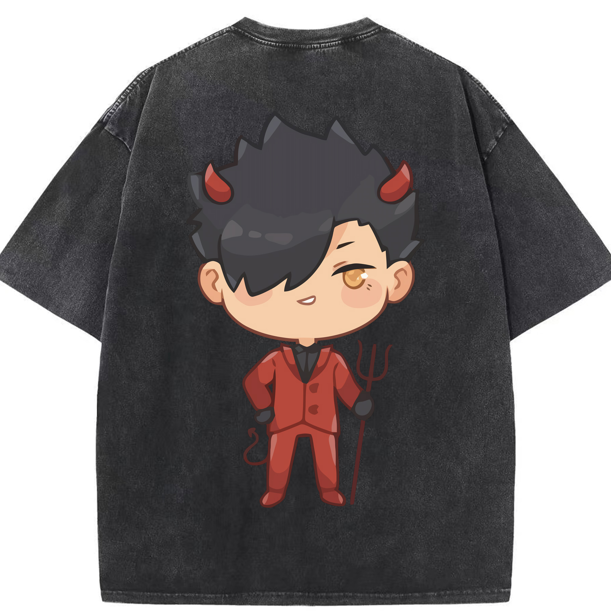 （画像用） ハイキュー!! Haikyu!! 綿100% ヴィンテージ風 半袖Tシャツ（背面プリント）
