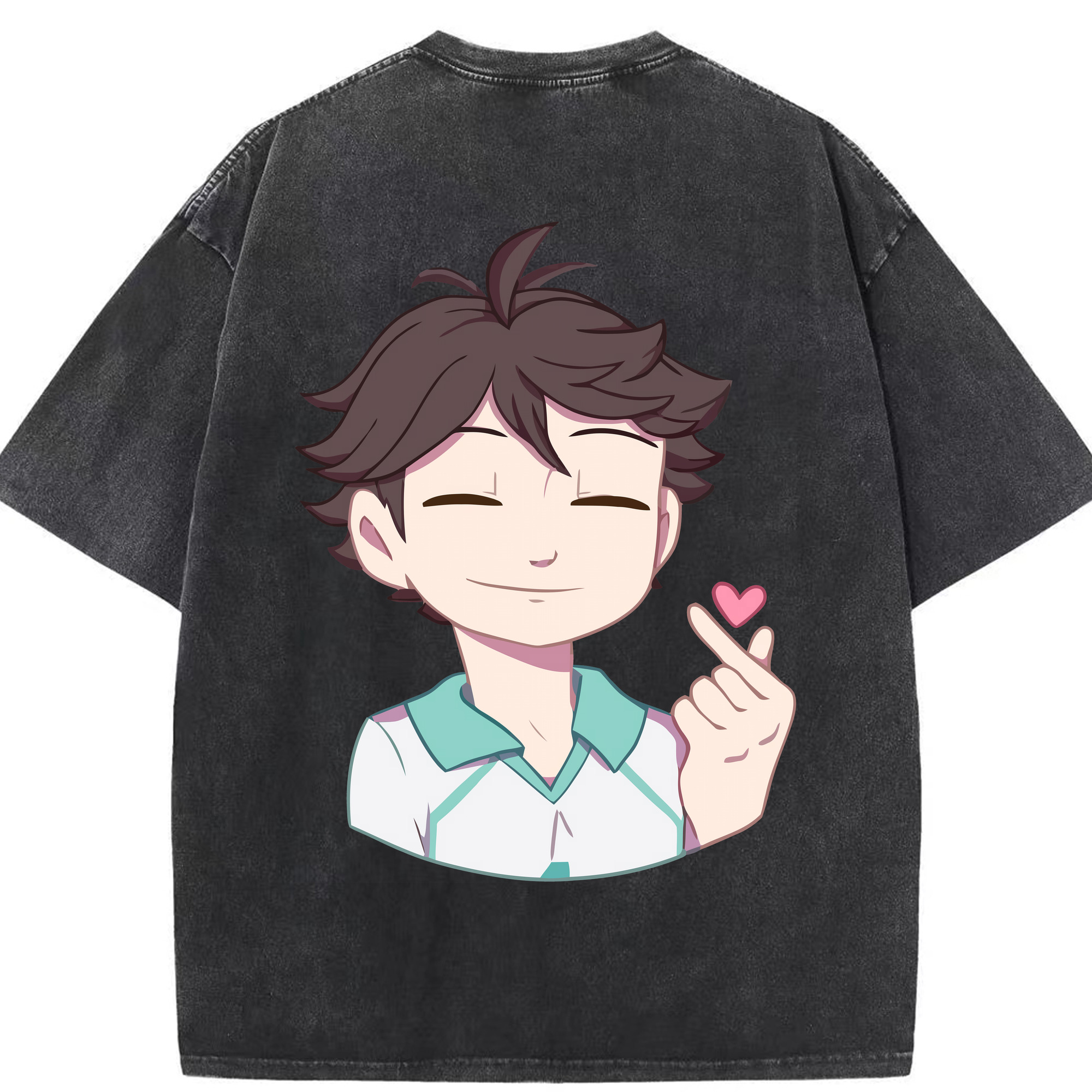 （画像用） ハイキュー!! Haikyu!! 綿100% ヴィンテージ風 半袖Tシャツ（背面プリント）