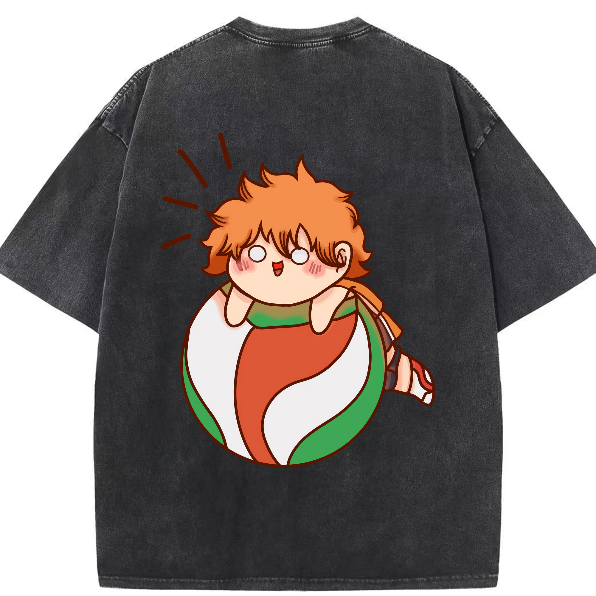 （画像用） ハイキュー!! Haikyu!! 綿100% ヴィンテージ風 半袖Tシャツ（背面プリント）