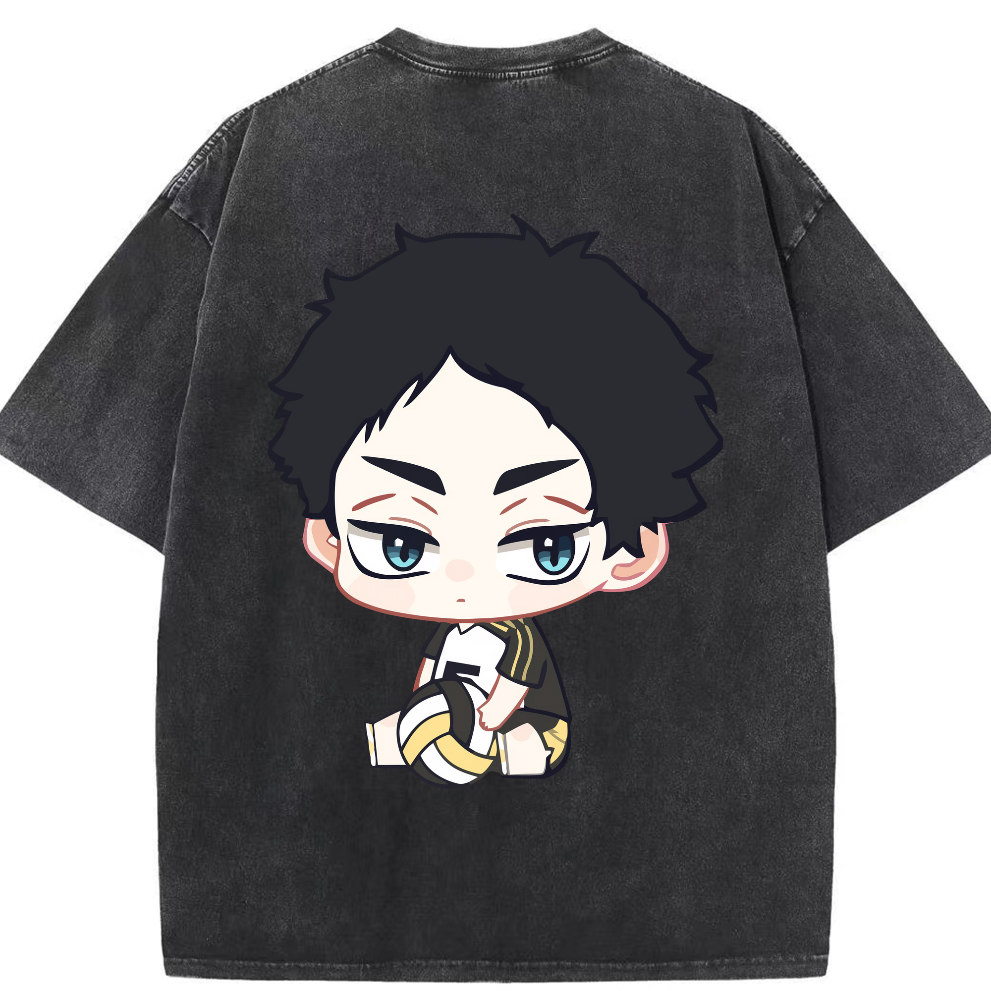（画像用） ハイキュー!! Haikyu!! 綿100% ヴィンテージ風 半袖Tシャツ（背面プリント）
