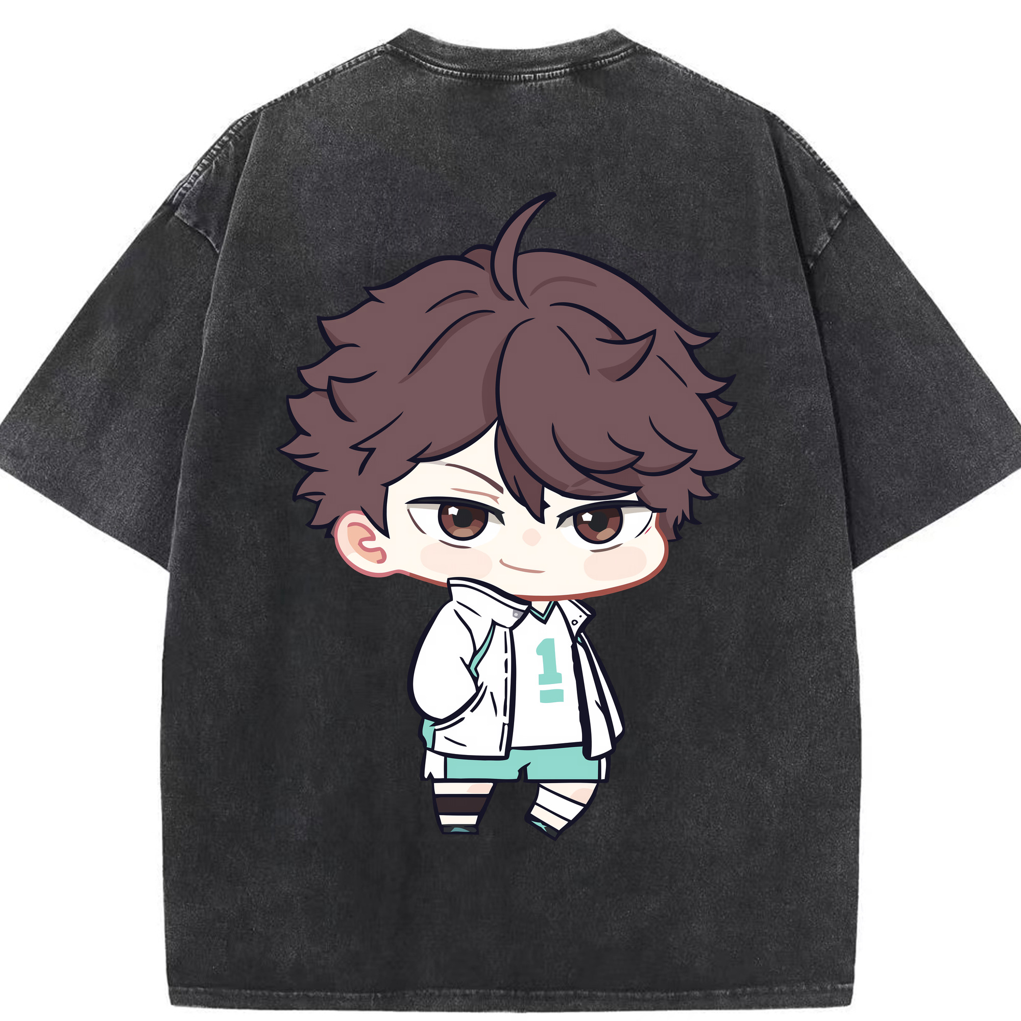 （画像用） ハイキュー!! Haikyu!! 綿100% ヴィンテージ風 半袖Tシャツ（背面プリント）