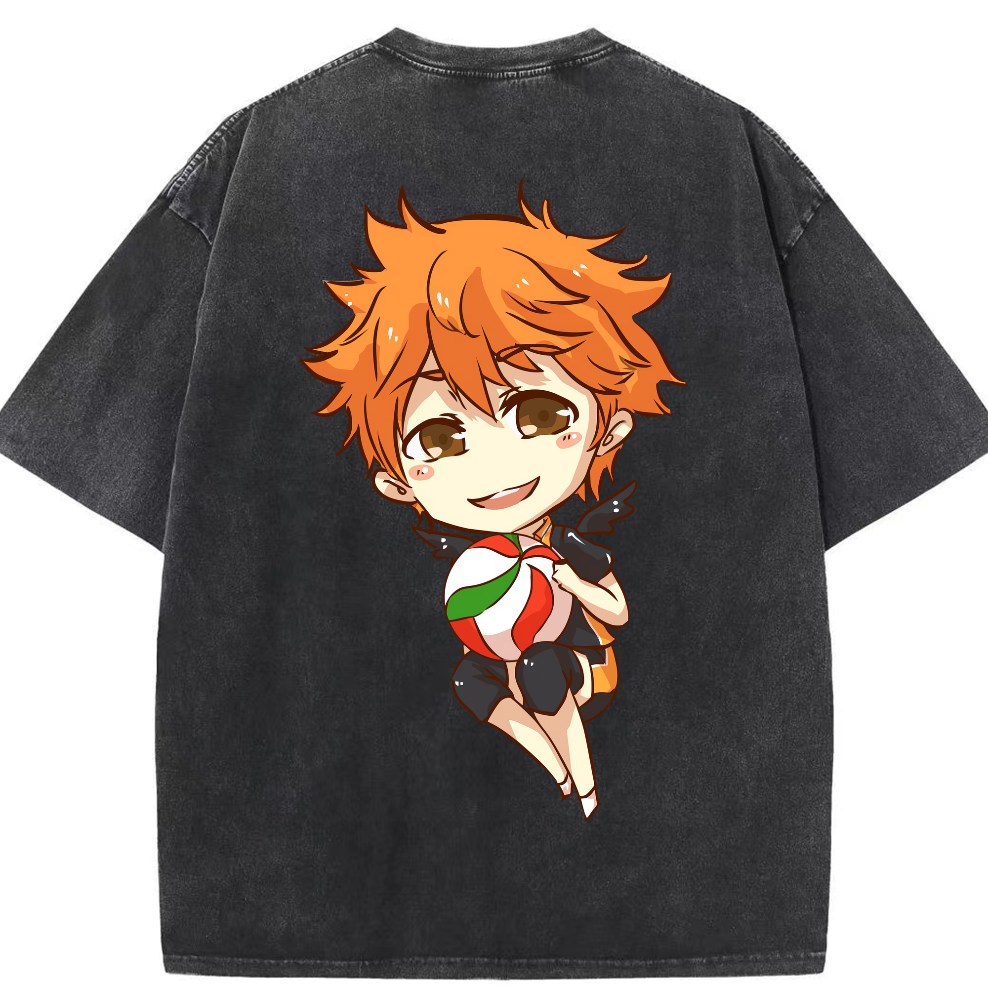 （画像用） ハイキュー!! Haikyu!! 綿100% ヴィンテージ風 半袖Tシャツ（背面プリント）